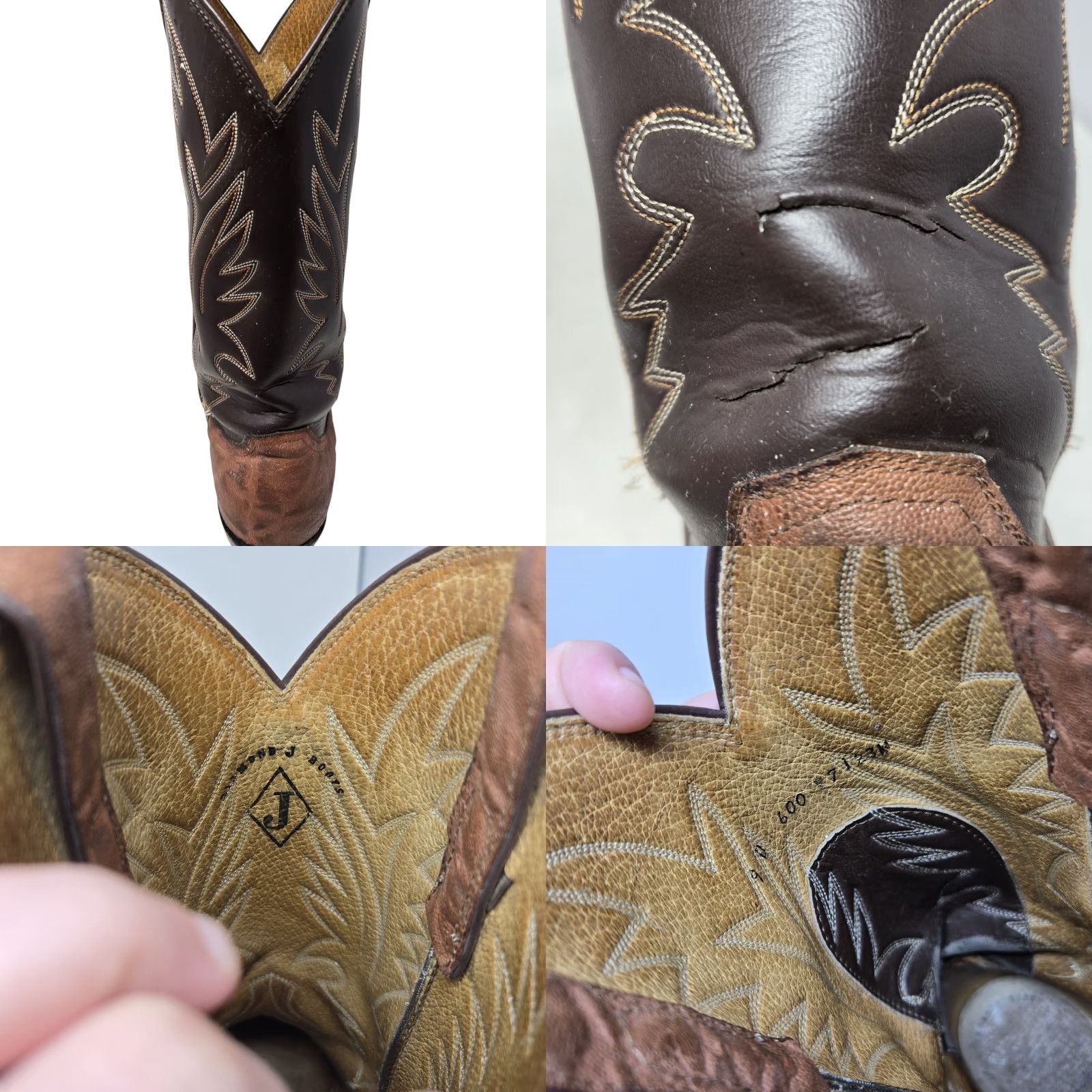 Justin Boots VINTAGE Justin Boots Boot Western Cowboy Leather D Brown Size 9 Men Shoes - read flaws readouts Size US 9 / EU 42 - 10 Thumbnail