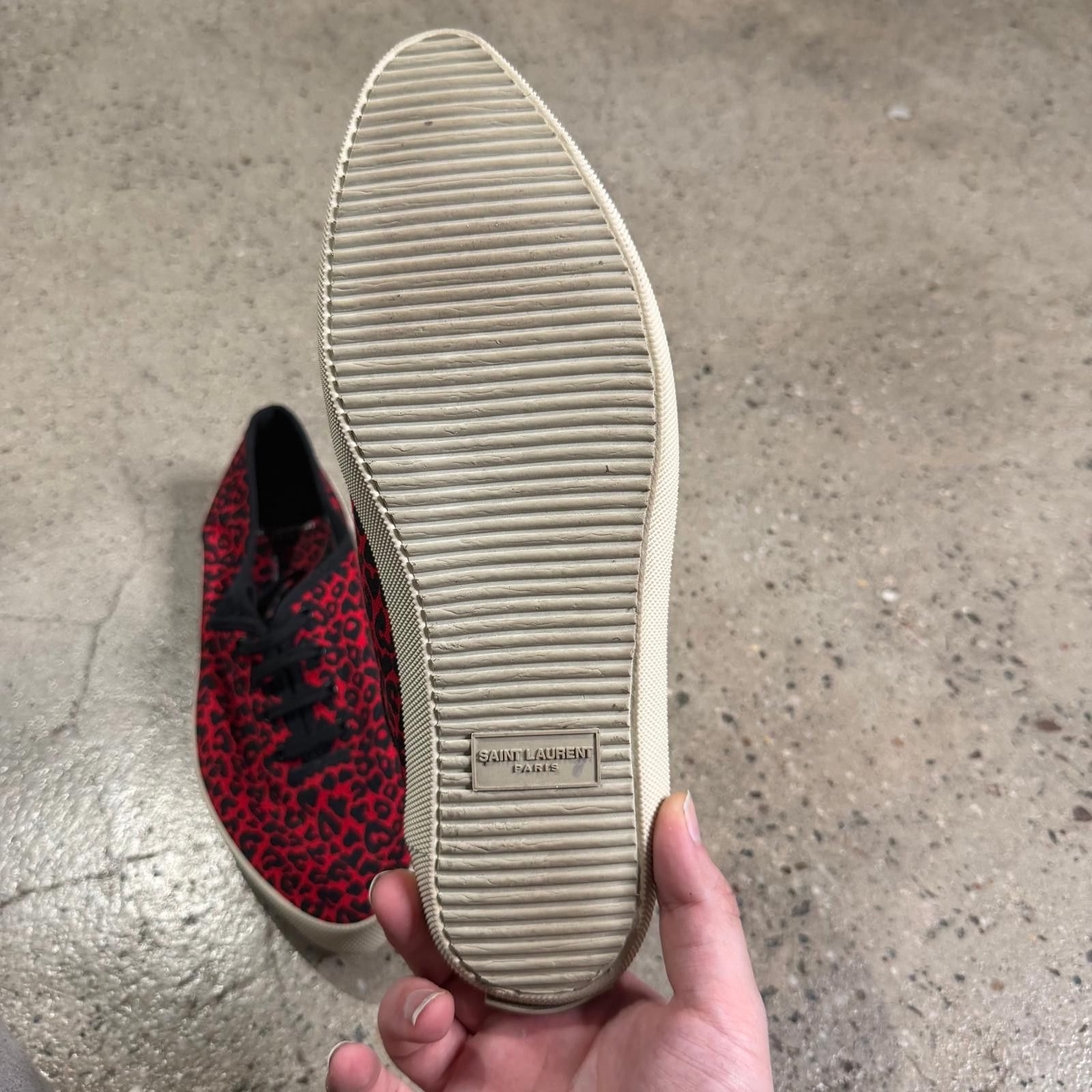 Saint Laurent Paris Saint Laurent Red Leopard Print Sneakers Size US 9 / EU 42 - 3 Thumbnail
