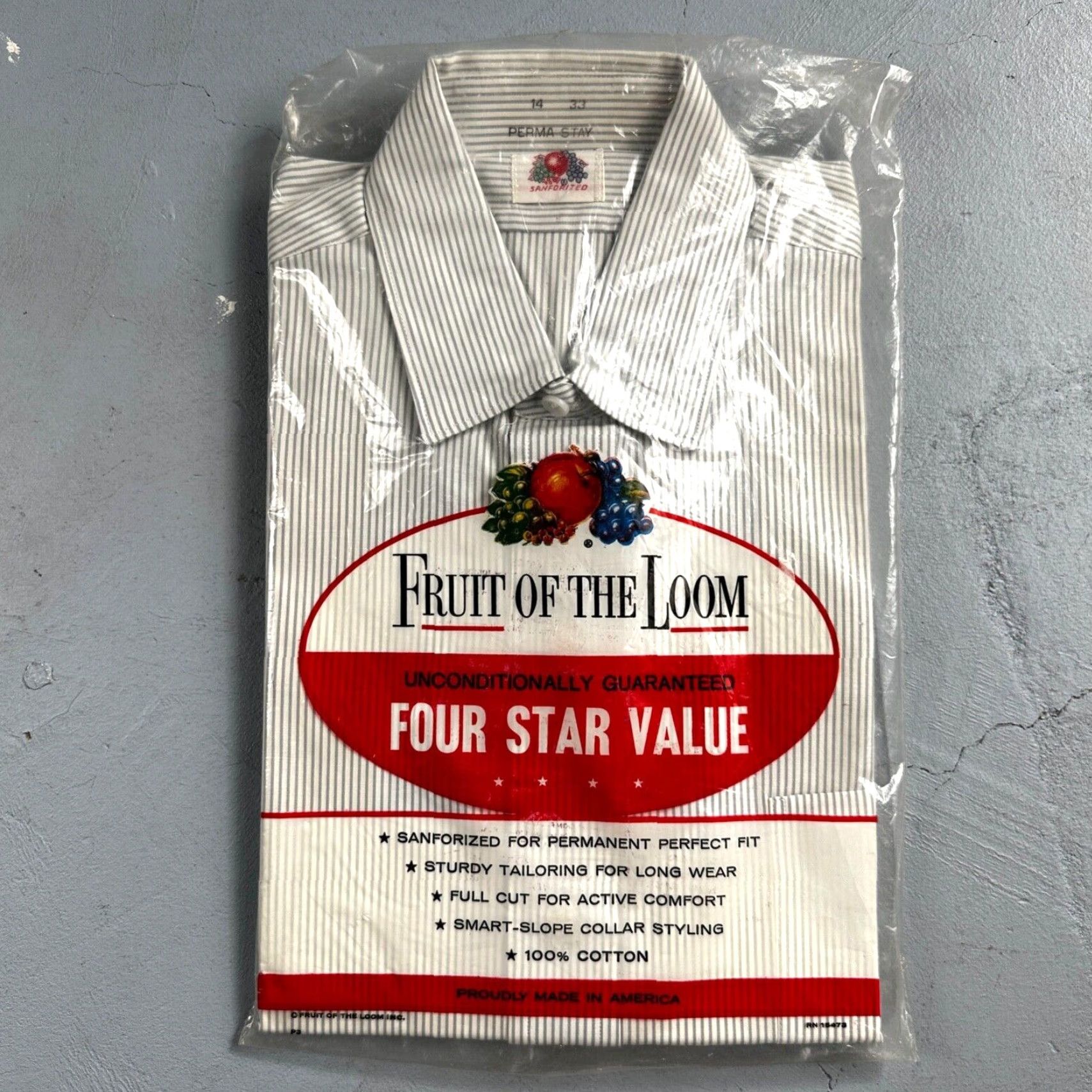 Fruit Of The Loom VINTAGE Fruit of the Loom Shirt Mens 1950s Rockabilly Button-Front Sanforized Cotton 14 Blue Size US S / EU 44-46 / 1 - 2 Thumbnail