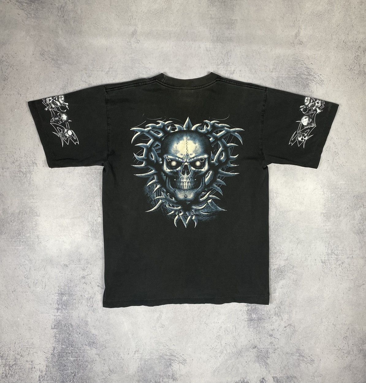 Vintage Vintage Rock y2k Skull Tatty Ed Hardy Style Faded Tee Size US L / EU 52-54 / 3 - 15 Thumbnail