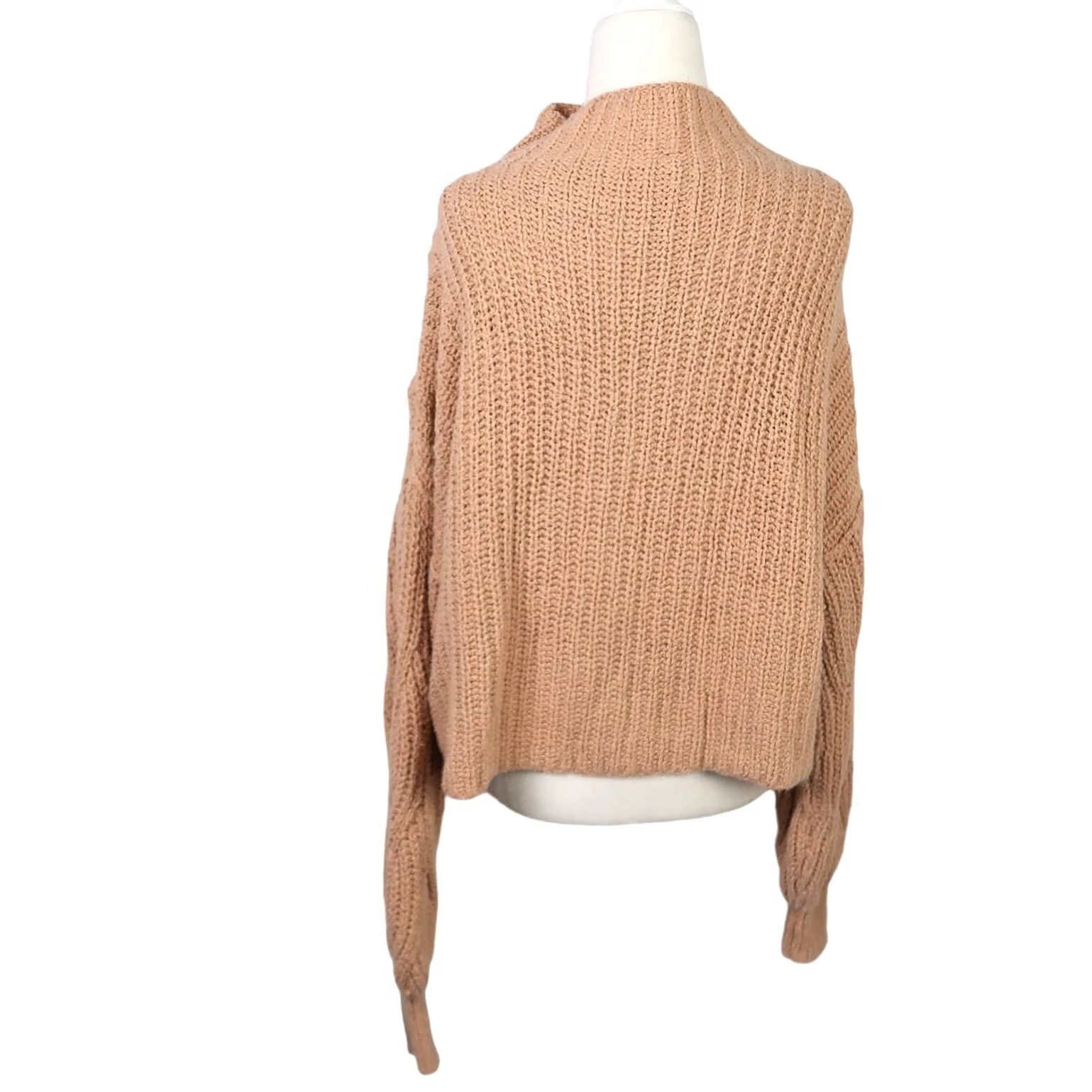 Free People Free People Seasons Change tan almond chunky knit turtleneck sweater M Size M / US 6-8 / IT 42-44 - 5 Thumbnail