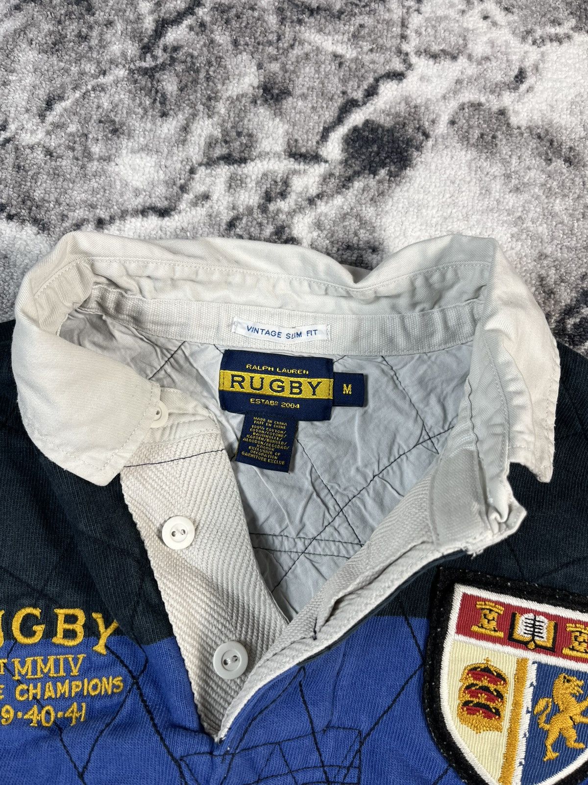Polo Ralph Lauren Ralph Lauren Rugby Stripe Shirt Patch Logo Blue | Grailed