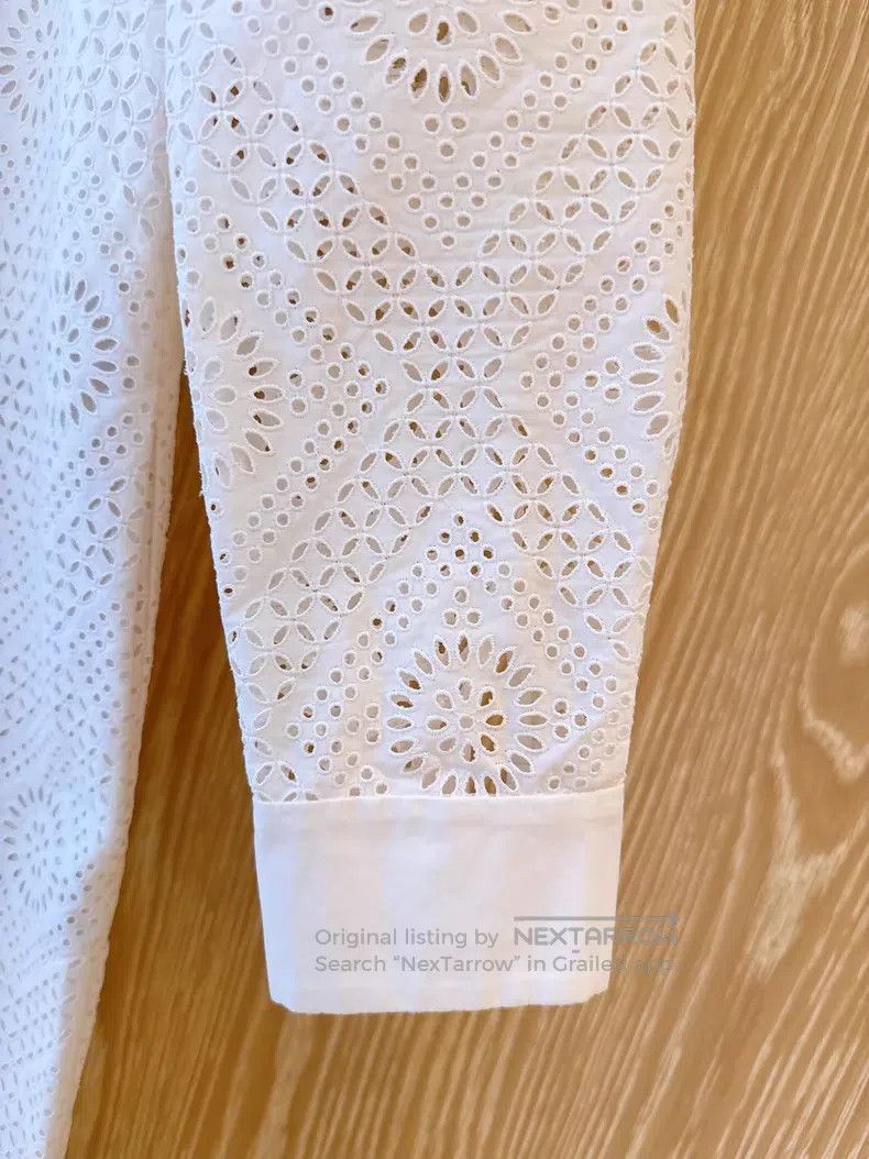 Loro Piana Loro Piana White Openwork Shirt Dress Size XS / US 0-2 / IT 36-38 - 5 Thumbnail