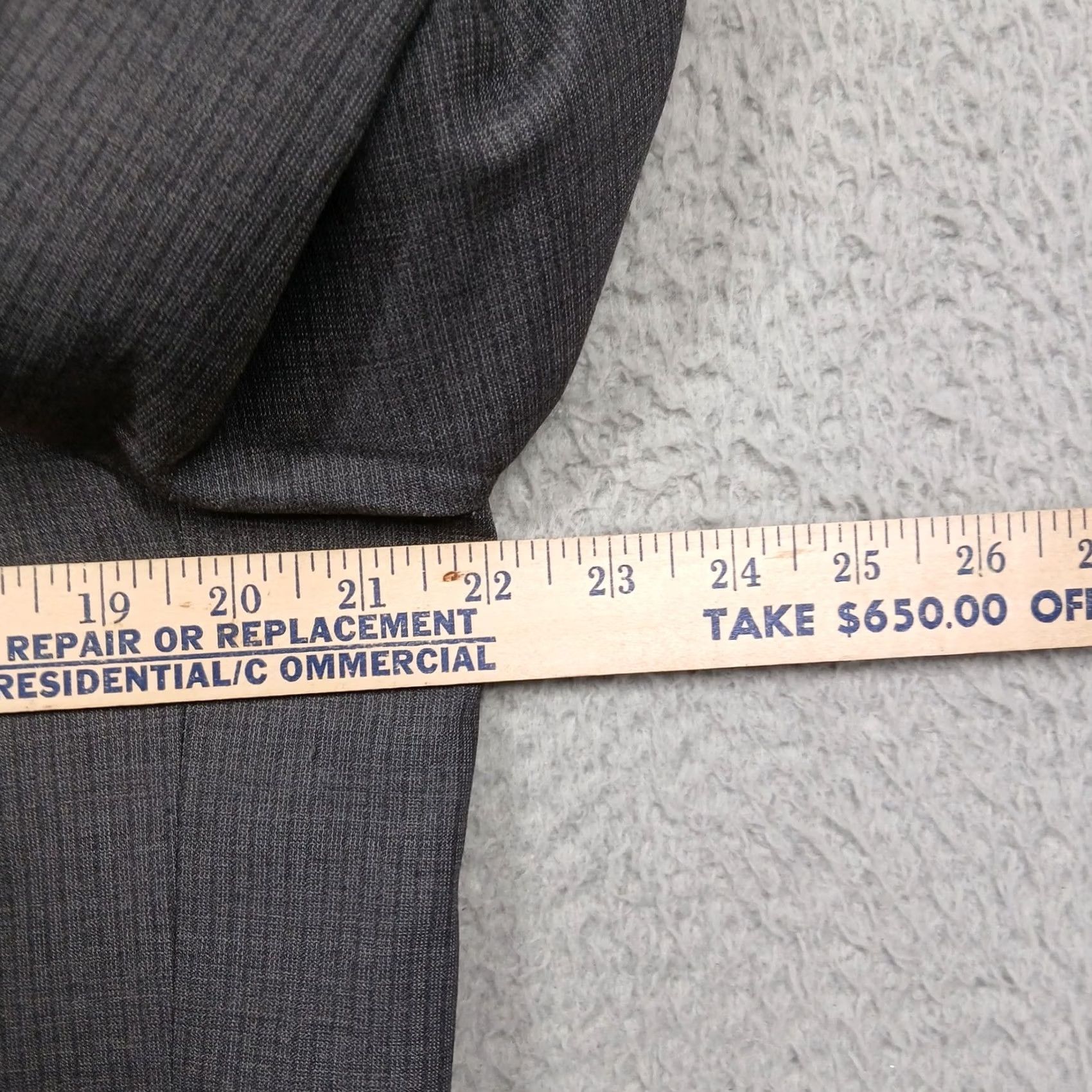 Oscar De La Renta Oscar de la Renta Blazer Men Wool Gray 40L Two Button Notch Lapel 2 Piece Suit Jacket Size 40R - 5 Thumbnail