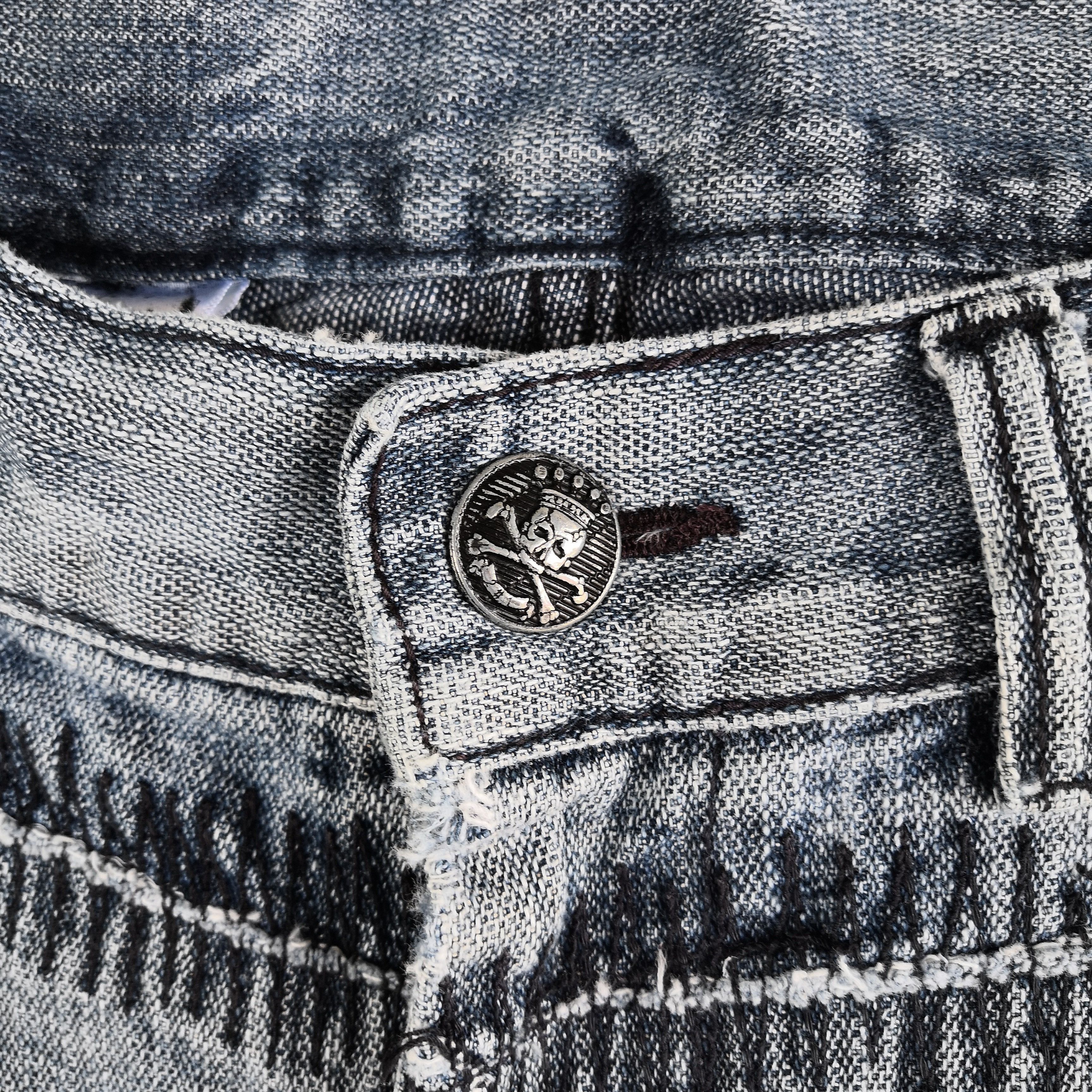 Japanese Brand Y2K 2#1 Distressed Faded Jeans Skulls Yesus Love You Denim Size US 32 / EU 48 - 7 Thumbnail