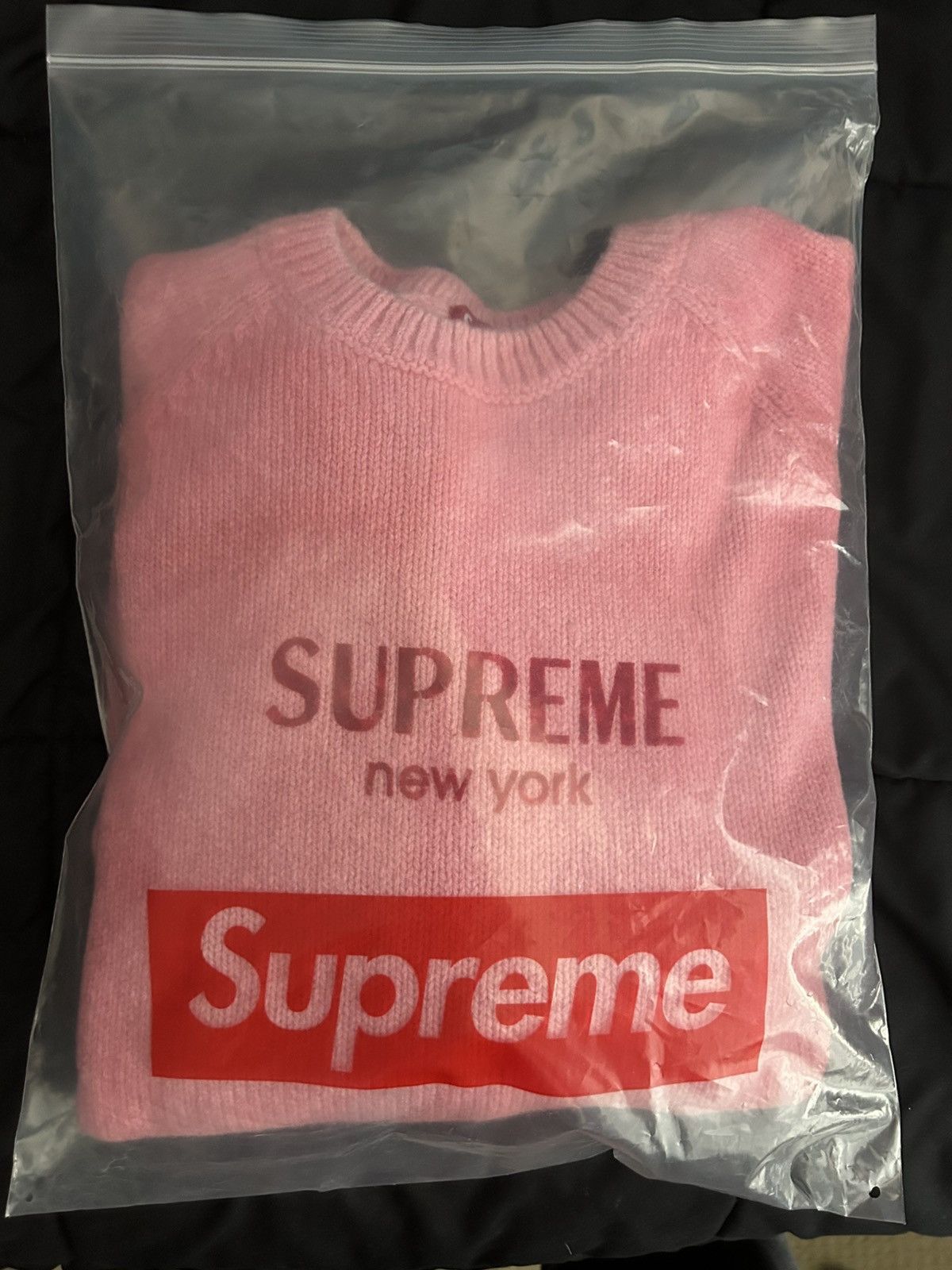 Supreme Supreme Flocked Logo Sweater FW 2024 | Grailed