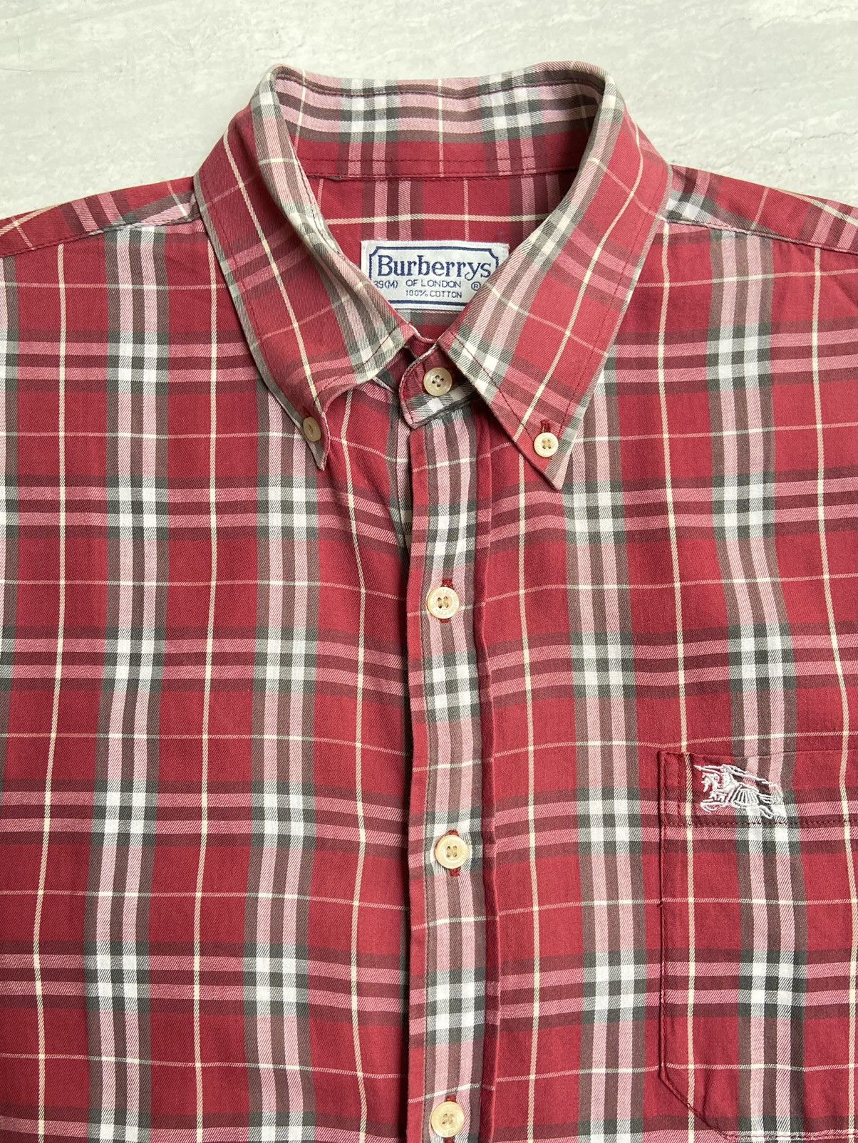 Burberry BURBERRY Red Striped Shirt Size US M / EU 48-50 / 2 - 5 Thumbnail