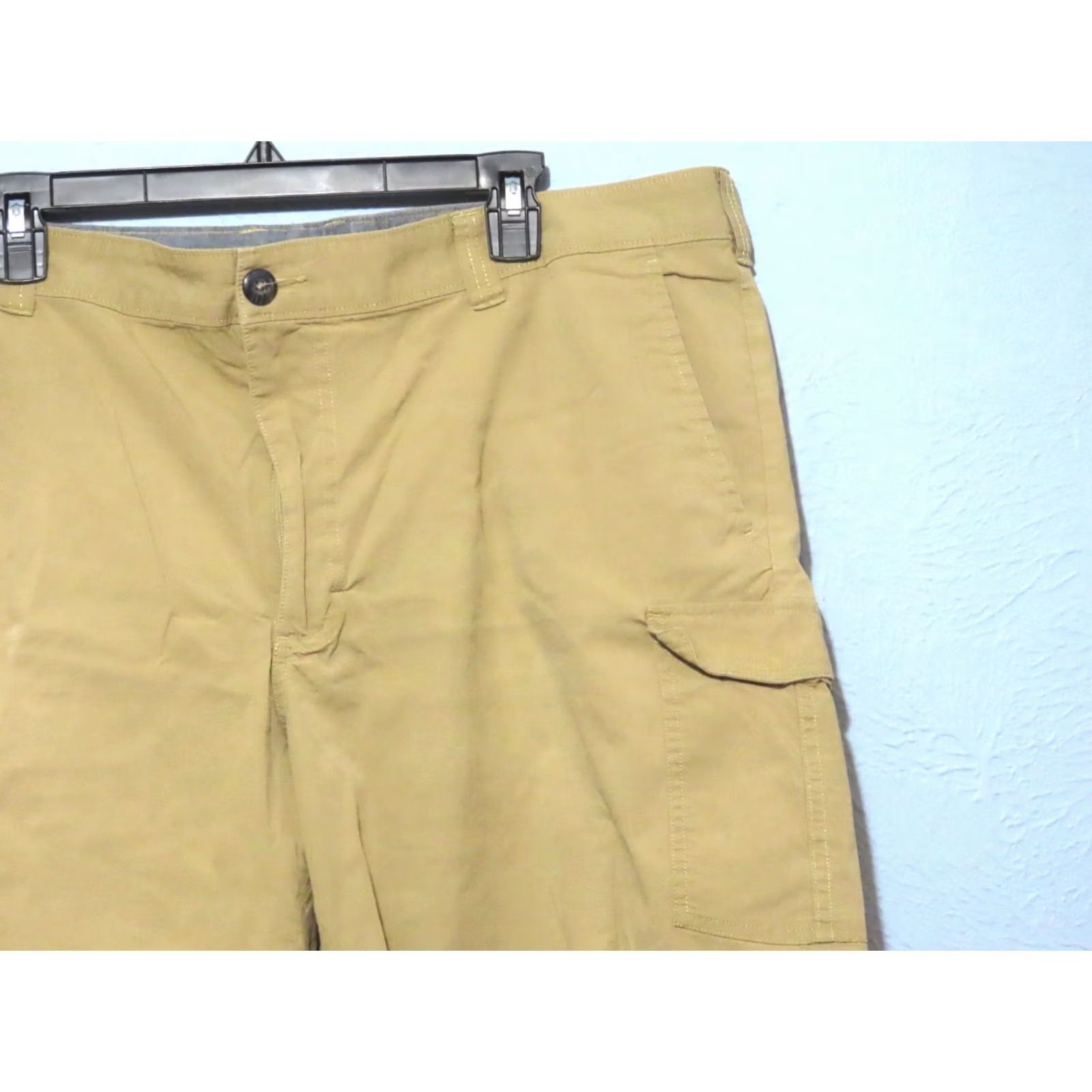 Vintage Columbia Men Tan Flat Front Outdoor Hiking Cargo Short Regular 42 Cargo Pocket Cotton Canvas 8in Inseam Mens Summer Casual Logo" Size US 42 / EU 58 - 3 Thumbnail