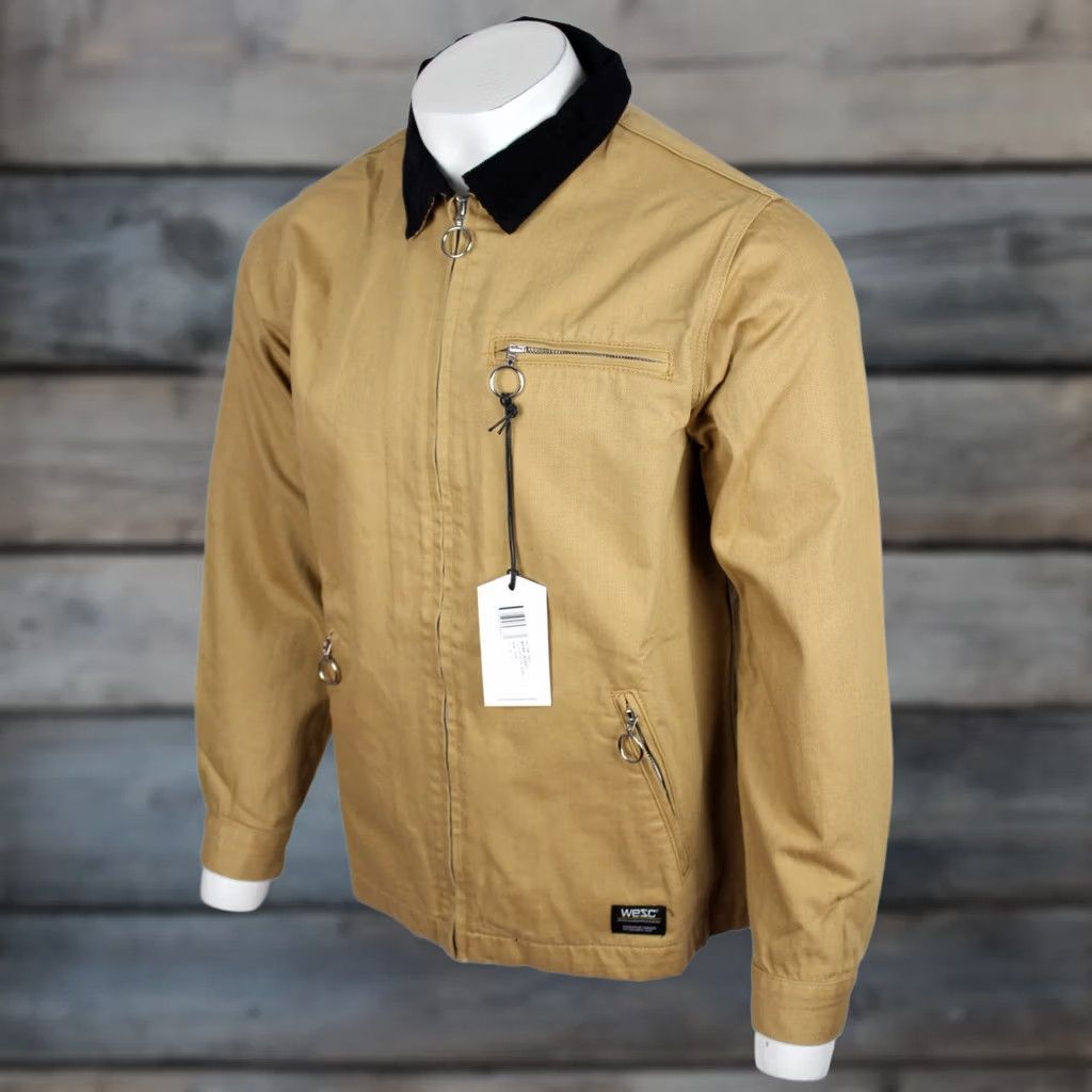 WeSC VINTAGE WESC Men's Work Jacket Full Zip Canvas Size Small Tan M122987 Size US S / EU 44-46 / 1 - 1 Thumbnail