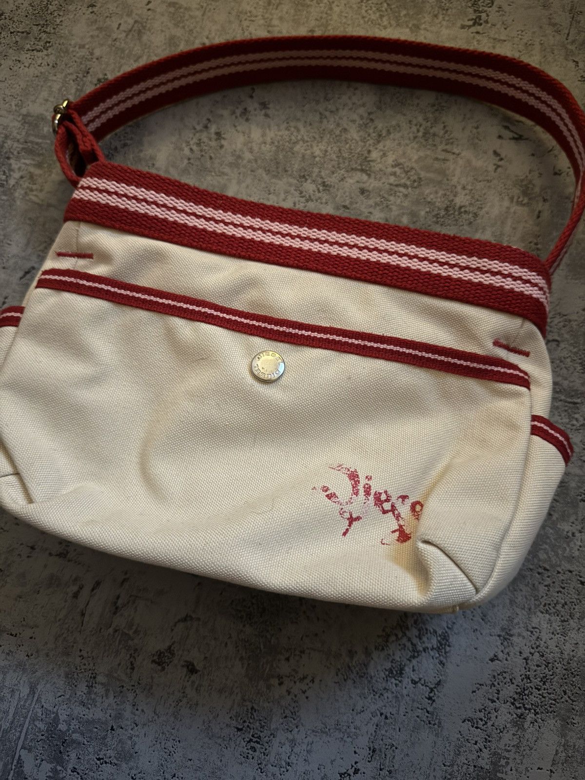 Diesel Diesel Vintage Red White Shoulder Cargo Bag Y2K Rare Size ONE SIZE - 3 Thumbnail