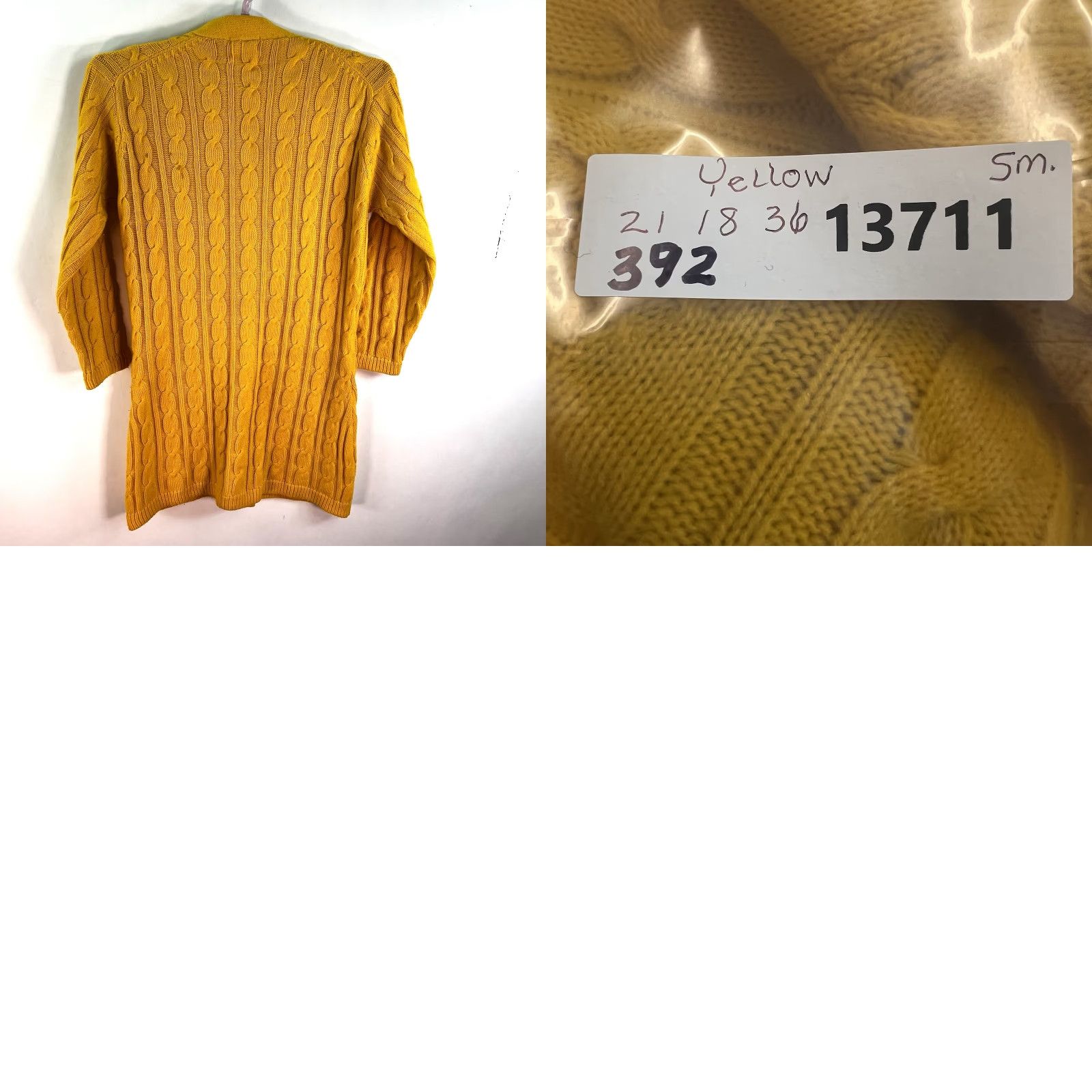 Vintage VINTAGE May's Cardigan Shirt Women S Yellow Cable Knit 80s 90s Bohemian Raglan Sleeve Button Size S/M Size S / US 4 / IT 40 - 8 Thumbnail