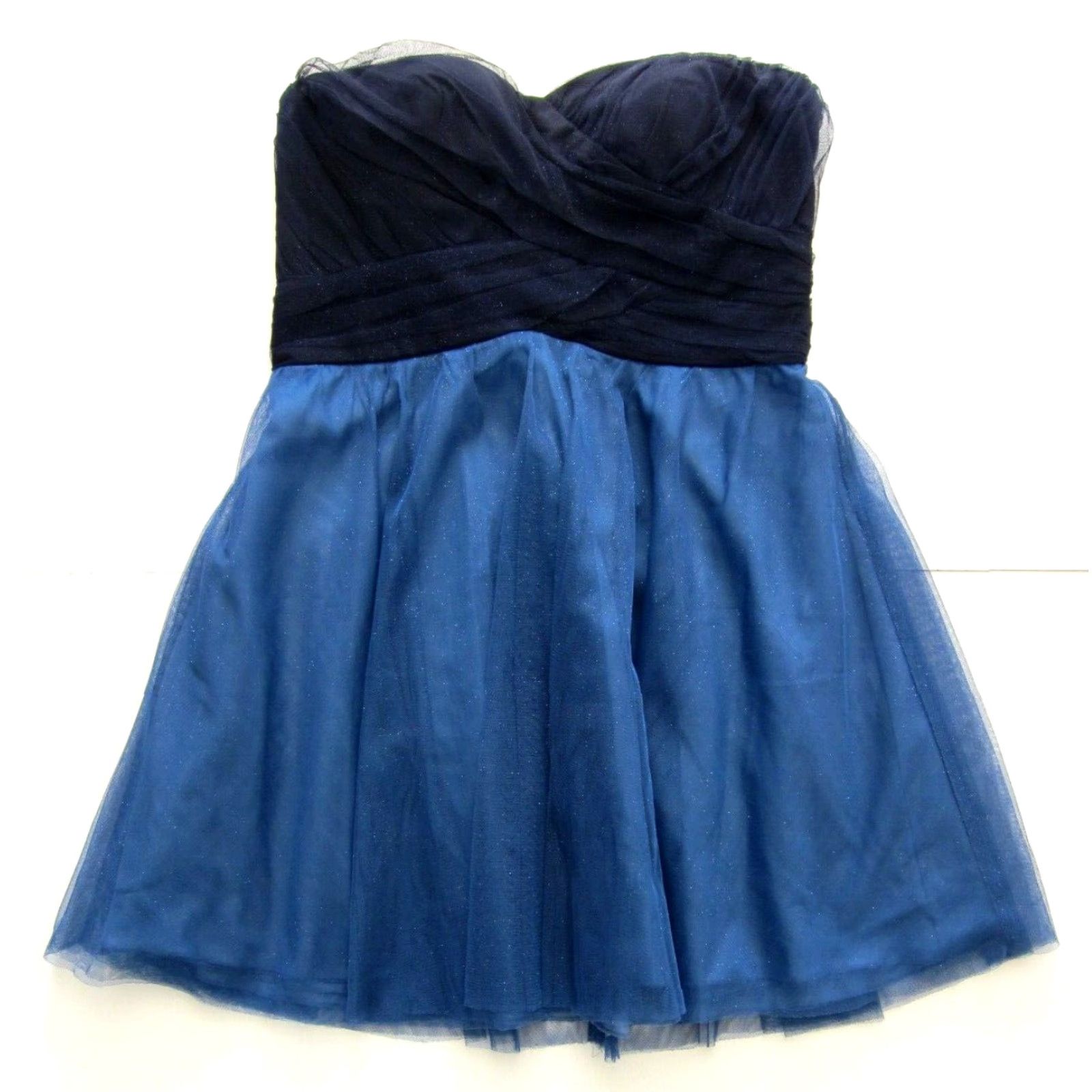 Vintage VINTAGE Teeze Me Blue Sparkly Ruched Strapless Sweetheart Party Prom Dress 11 Size L / US 10 / IT 46 - 2 Thumbnail