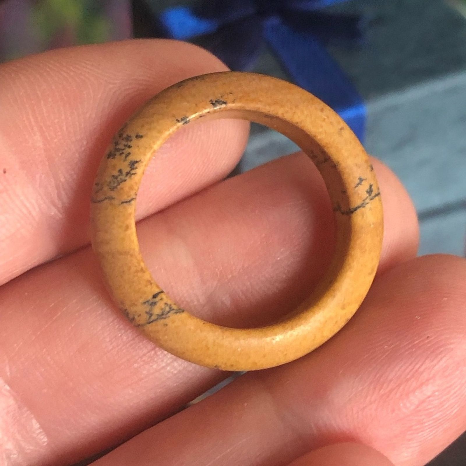 Handmade Handcrafted genuine picture jasper stone band ring 8.5 Size ONE SIZE - 6 Thumbnail