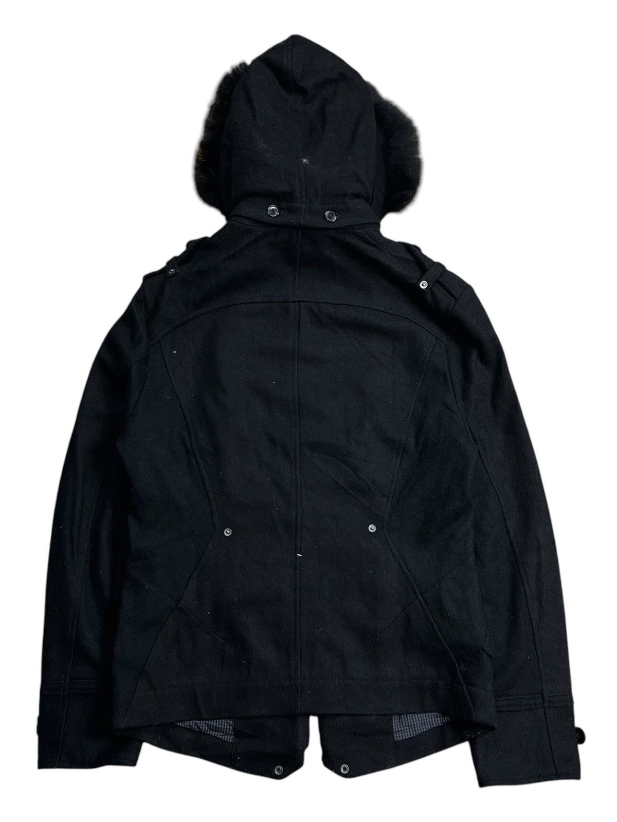 PPFM Gimmick Fur Wool Napoléon Jacket PPFM Early 00s Convertible 'Napoleon' Brown Fur Hooded Military