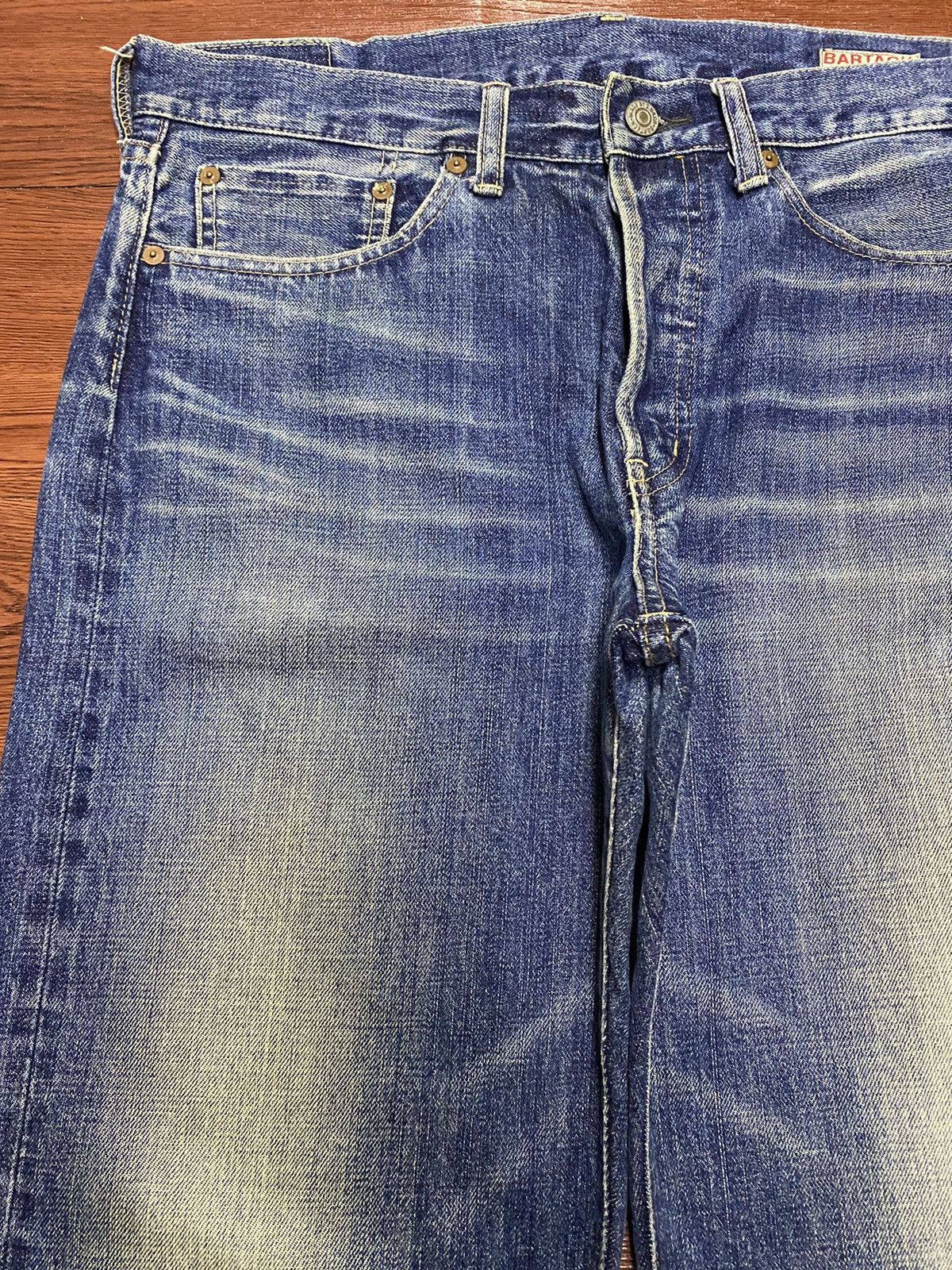 Japanese Brand Vintage Japanese Brands Bartack Selvedge Loose Jeans Size US 35 - 7 Thumbnail