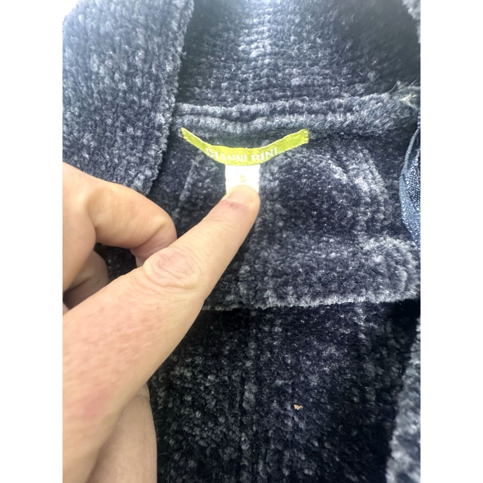 Vintage Gianni Bini Gray Velvet Cardigan Sweater Small Open Front Long Cable Knit Duster Size S / US 4 / IT 40 - 7 Thumbnail