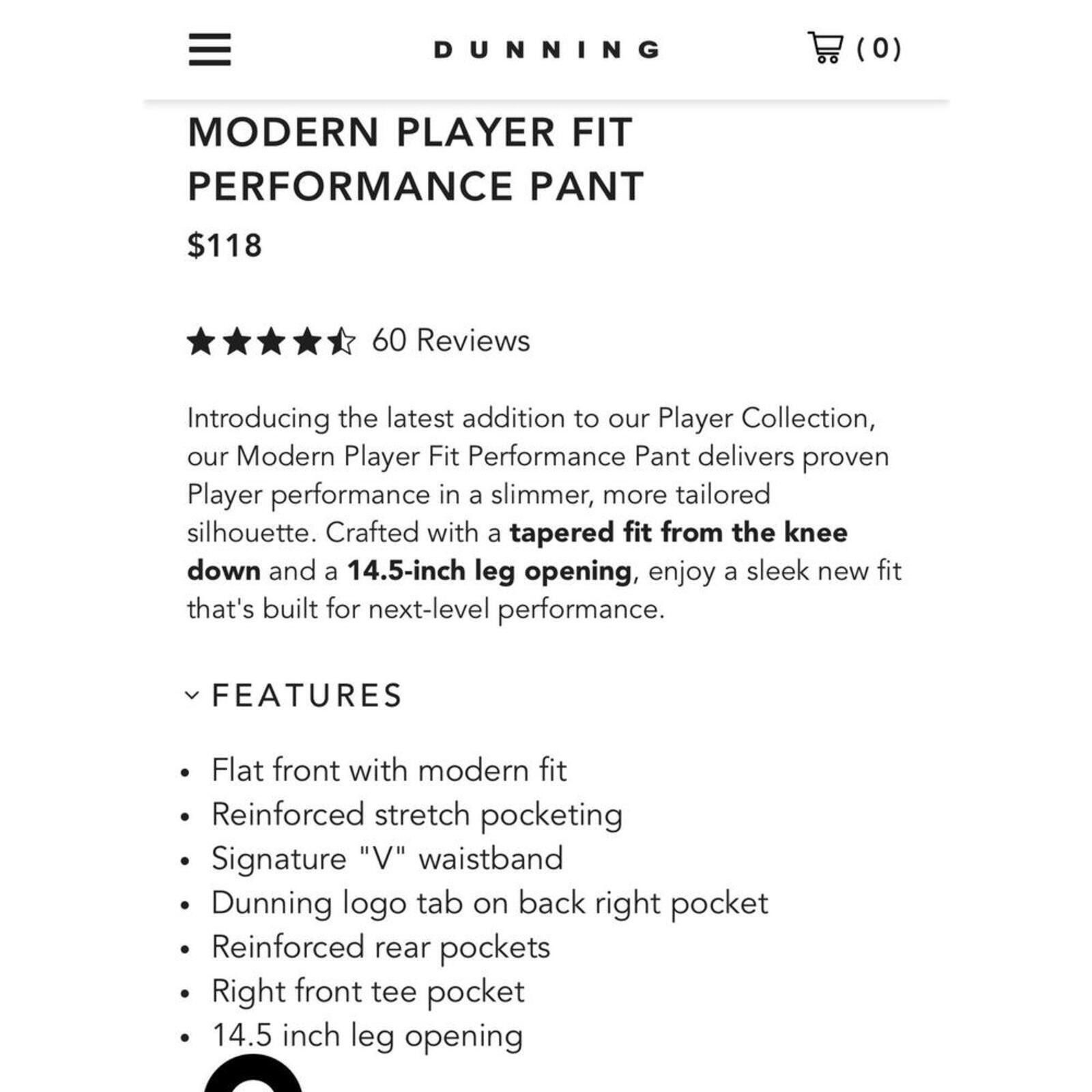 Other Dunning Modern Player Fit Golf Pants Performance Stretch Size US 32 / EU 48 - 6 Thumbnail