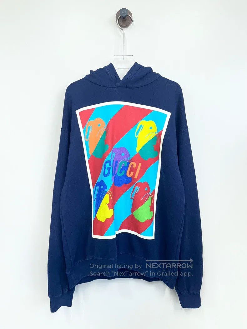 Gucci Gucci Dark blue year of the rabbit limited printed logo ho Size US S / EU 44-46 / 1 - 1 Thumbnail