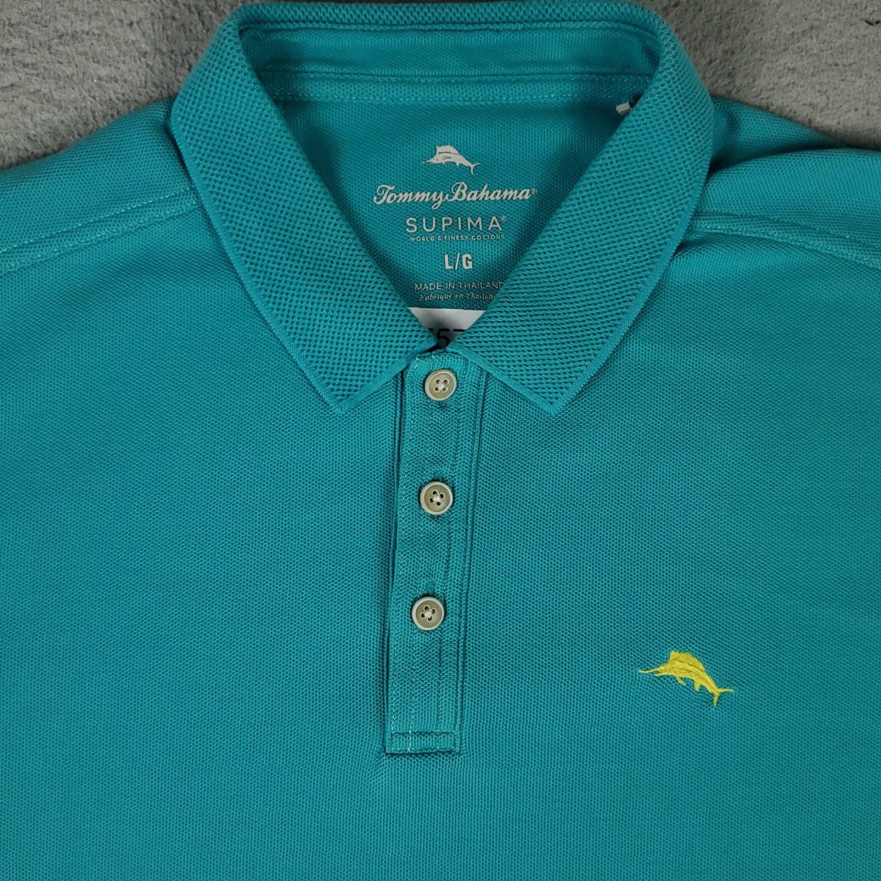 Tommy Bahama Tommy Bahama Polo Shirt Men's Large Blue Solid Casual Short Sleeve Activewear Size US L / EU 52-54 / 3 - 2 Thumbnail