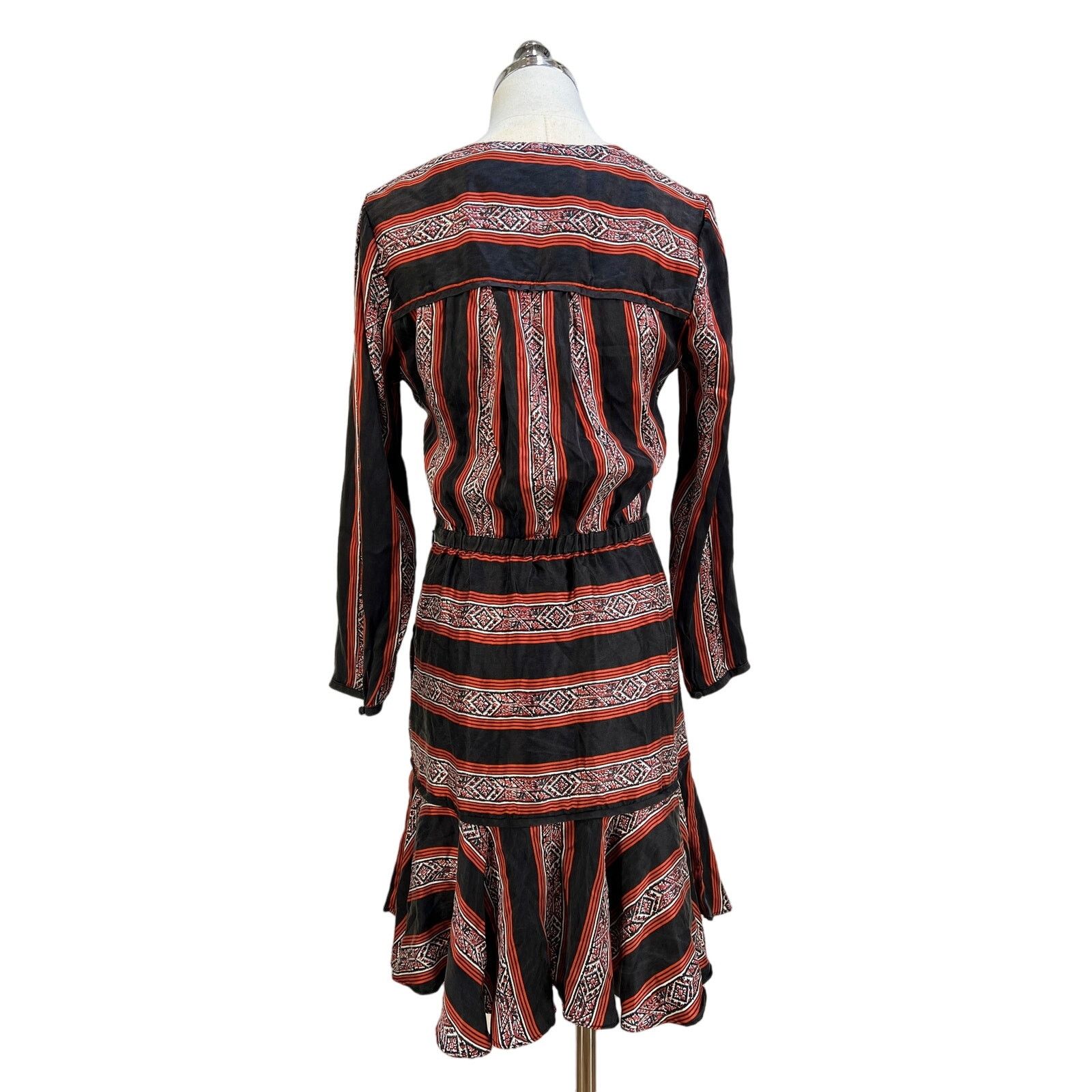 Veronica Beard Veronica Beard Ivy Flounce Silk Mini Dress Printed Striped Size M / US 6-8 / IT 42-44 - 10 Thumbnail