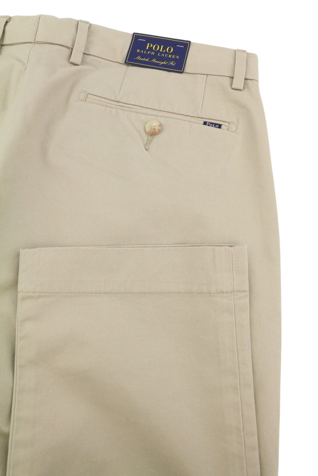 Ralph Lauren W33/L32 Beige Chino Stretch Straight Fit Zip Trousers 87041 Size US 33 - 5 Thumbnail