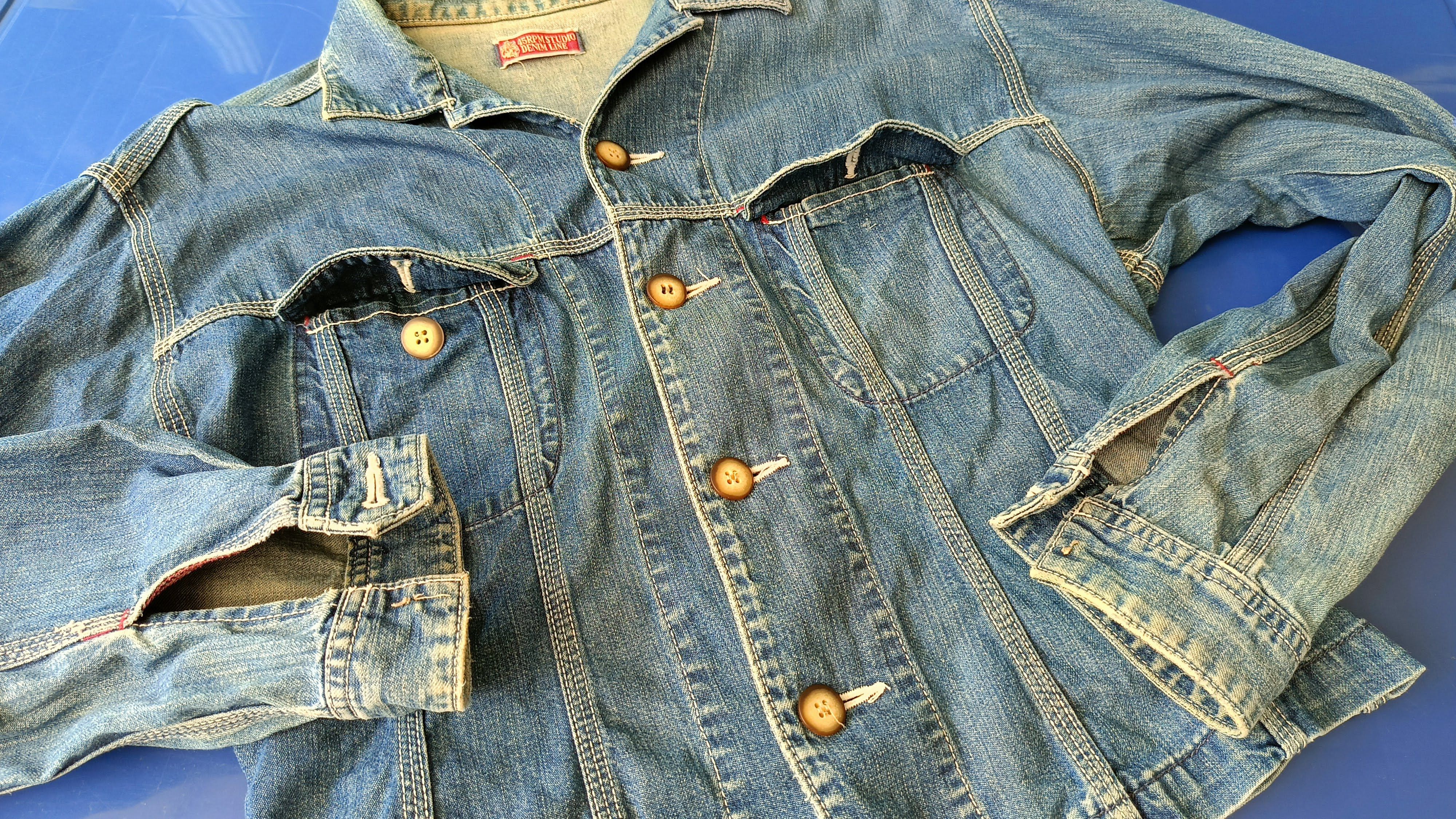 45rpm 45RPM by R Japan 90s denim line indigo slim ladies jacket Size S / US 4 / IT 40 - 12 Thumbnail