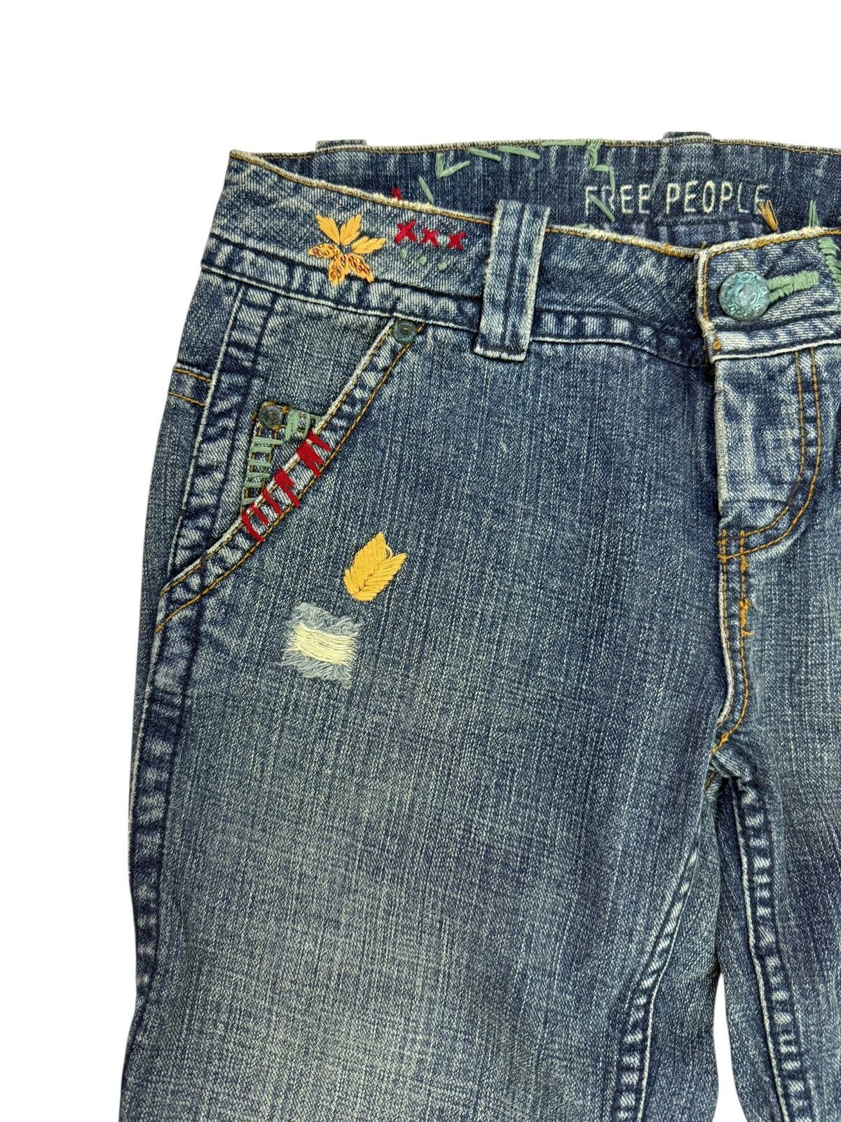 Japanese Brand Flared Jeans Free People Distressed Bootcut Denim Size US 30 / EU 46 - 5 Thumbnail