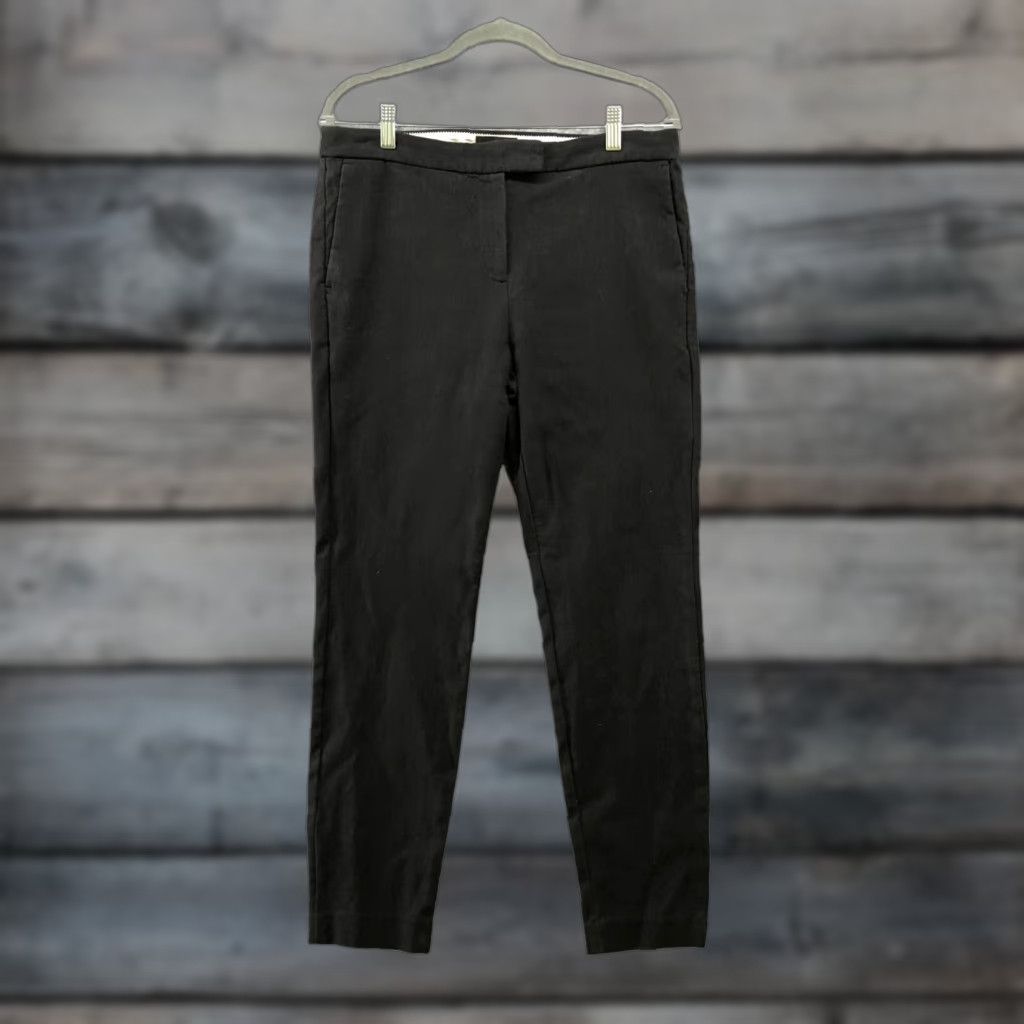 J.Crew J. Crew Ryder Dress Pants Womens 10 Skinny Ankle Black Stretch Cotton Blend Size 32" / US 10 / IT 46 - 1 Thumbnail