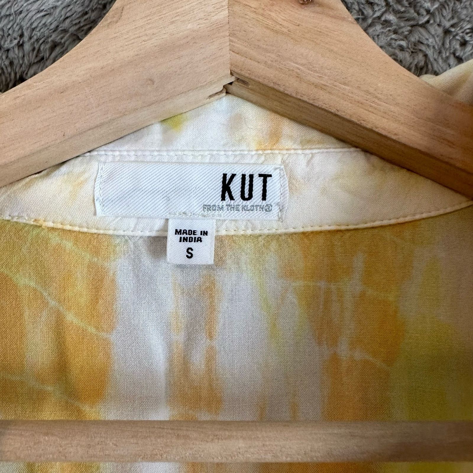 Other Kut Kloth Eden Button-Up Blouse Top Cropped Orange Tie Dye Size S / US 4 / IT 40 - 6 Thumbnail