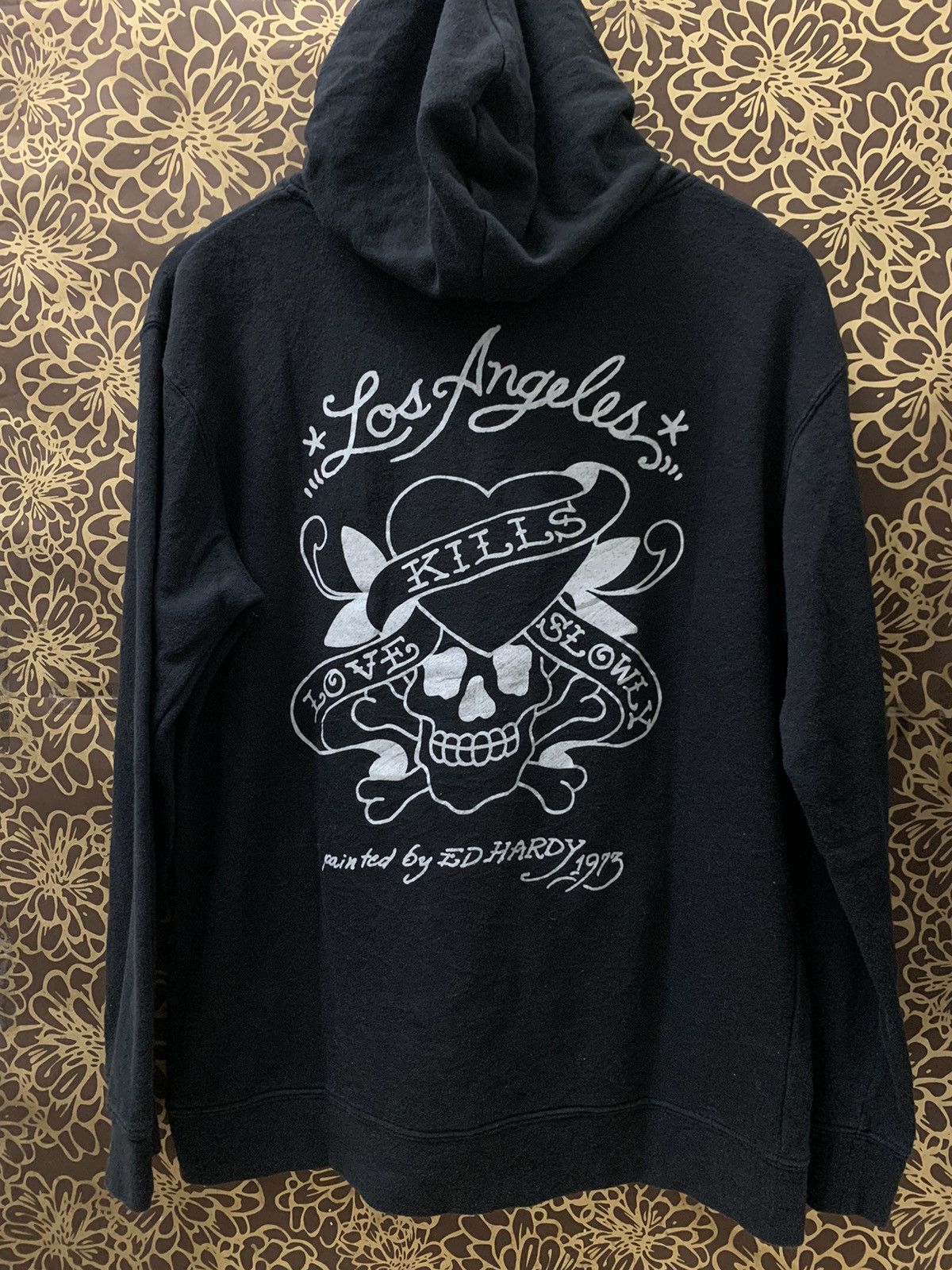 Ed Hardy VINTAGE Y2K ED HARDY PULLOVER HOODIE BACK-HIT VERY RARE Size US L / EU 52-54 / 3 - 1 Thumbnail
