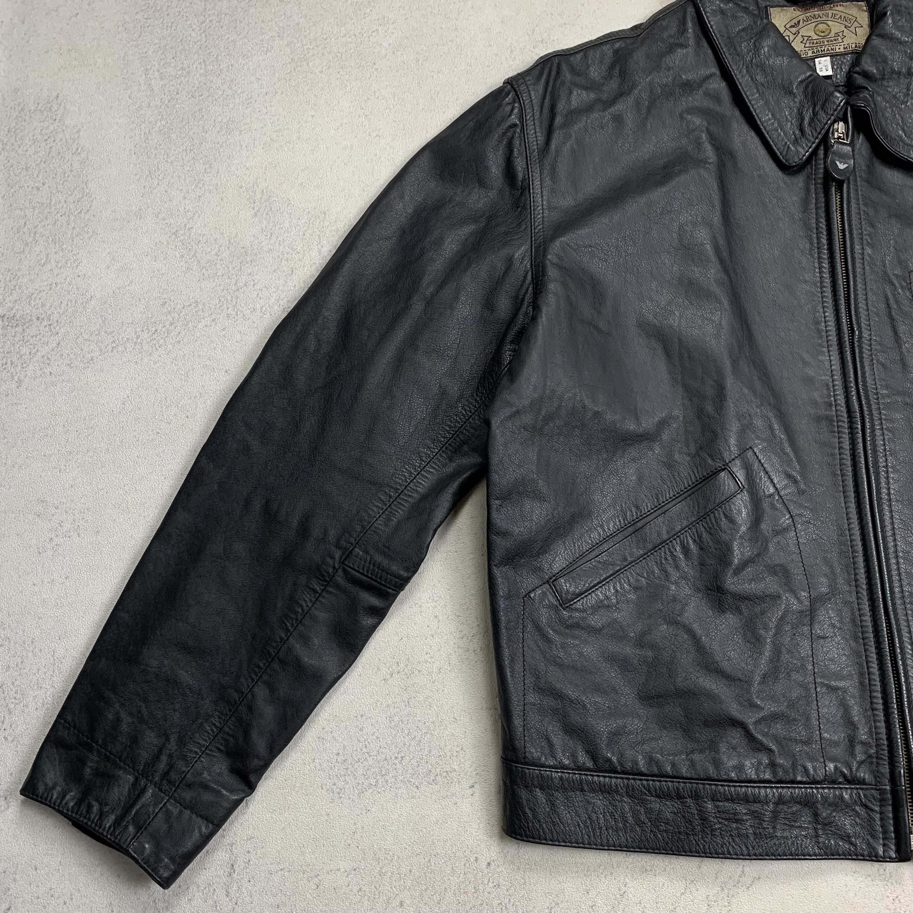Armani Vintage Armani Jeans Leather Jacket Size US L / EU 52-54 / 3 - 5 Thumbnail