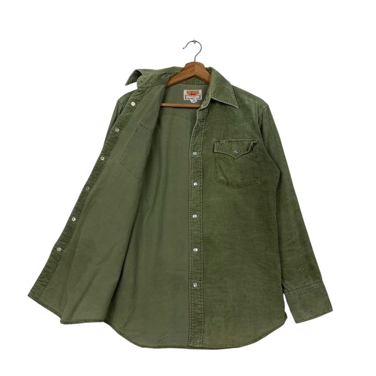 Big John 80’s BIG JOHN Green Corduroy Work Shirt Button Up #2184-C97 Size US M / EU 48-50 / 2 - 9 Thumbnail