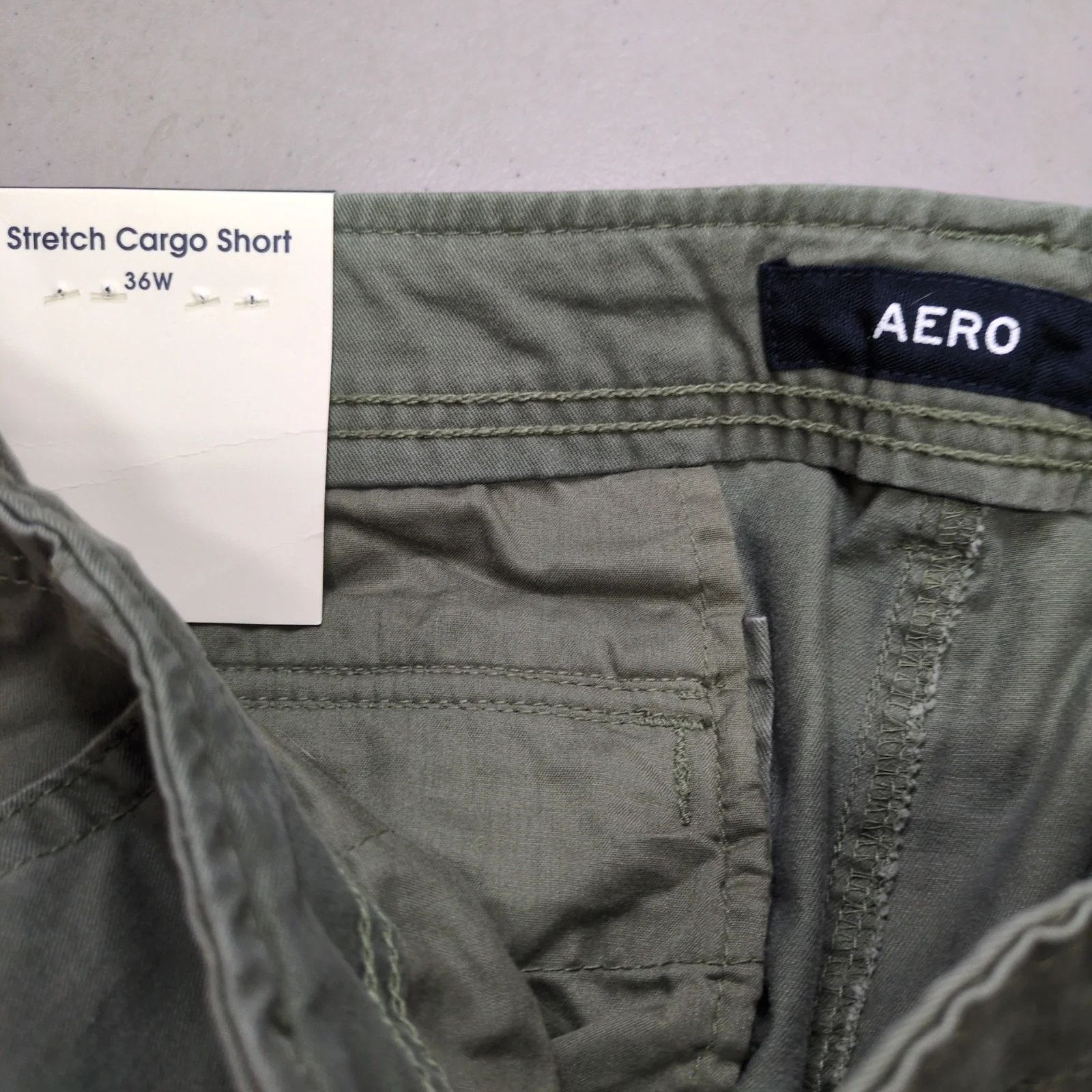 Aeropostale NWT Aero Men's 36x10 Stretch Cargo Shorts Army Green Skater Size US 36 / EU 52 - 7 Thumbnail