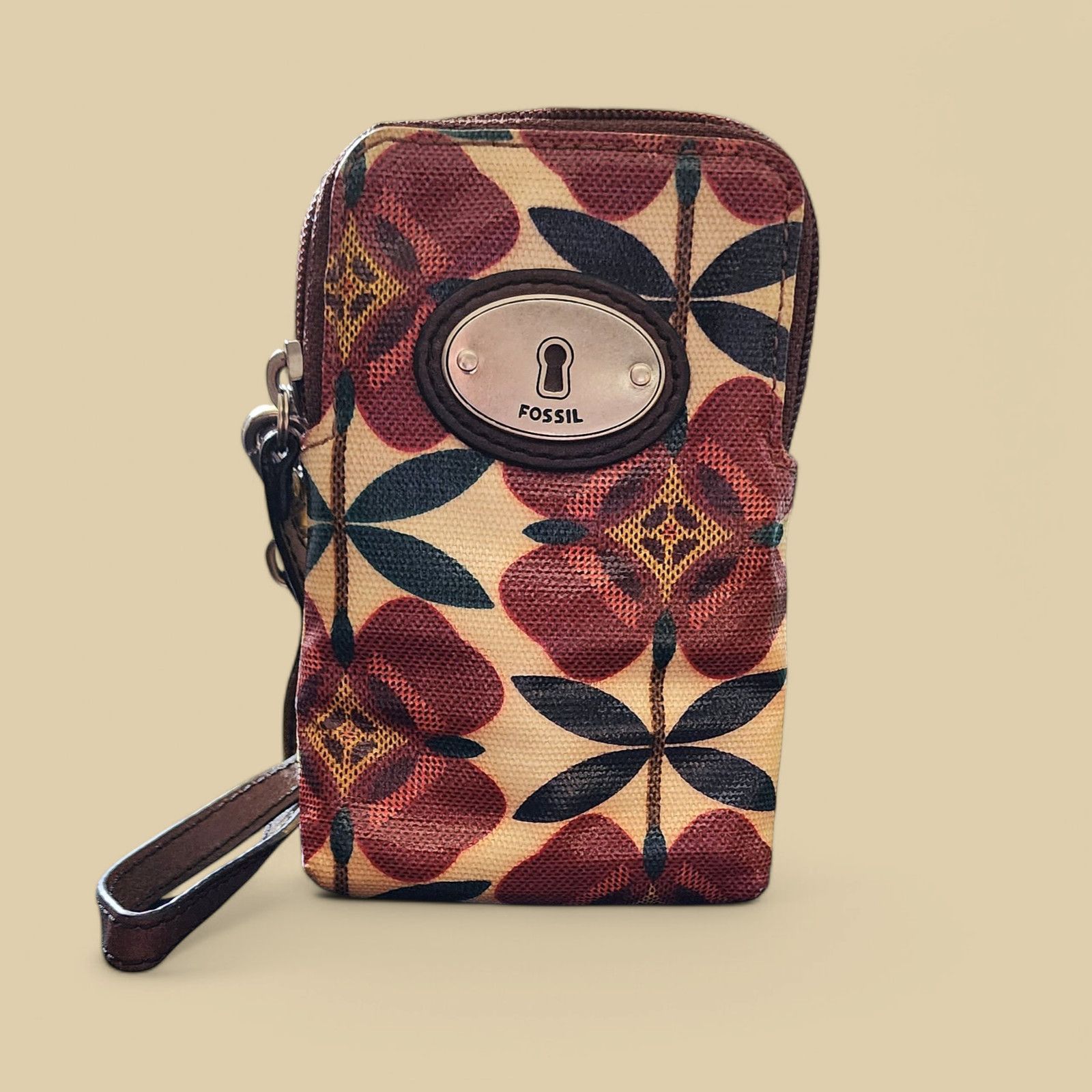 Fossil Fossil keeper coated canvas and leather wallet wristlet Size ONE SIZE - 1 Thumbnail