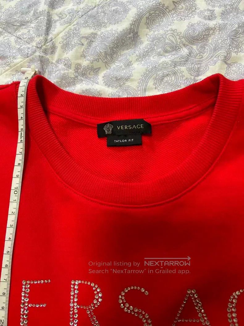 Versace Versace Red diamond-encrusted sweatshirt Size US XL / EU 56 / 4 - 7 Thumbnail