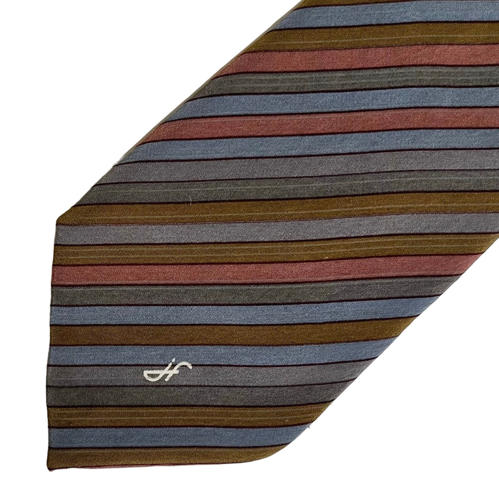 Vintage Jacques Fath Paris Vintage Striped Silk Tie Size ONE SIZE - 7 Thumbnail