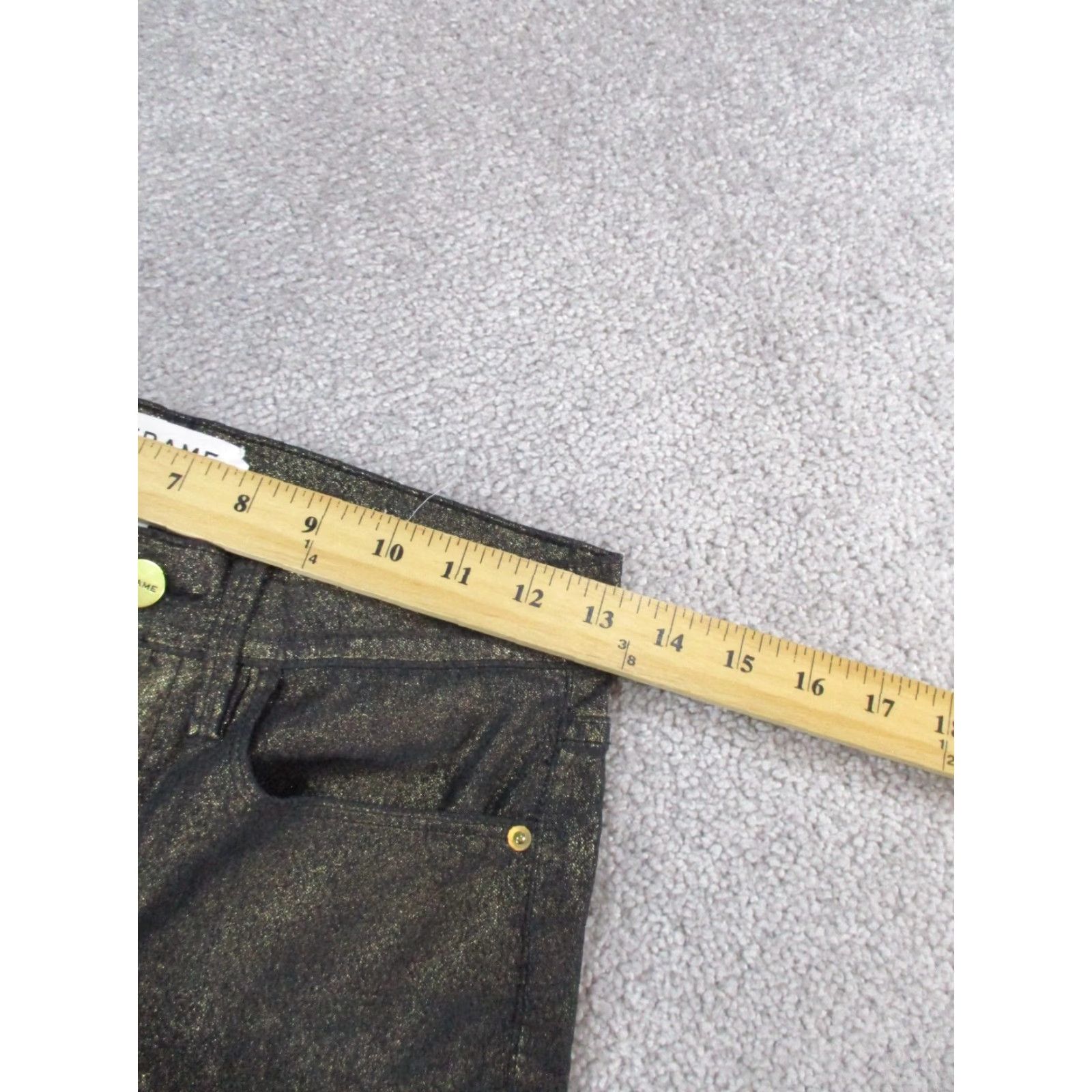 Frame FRAME Jeans Womens 27 Le High Skinny Dark Gold Metallic Denim Girls 90s? Size 27" / US 4 / IT 40 - 7 Thumbnail