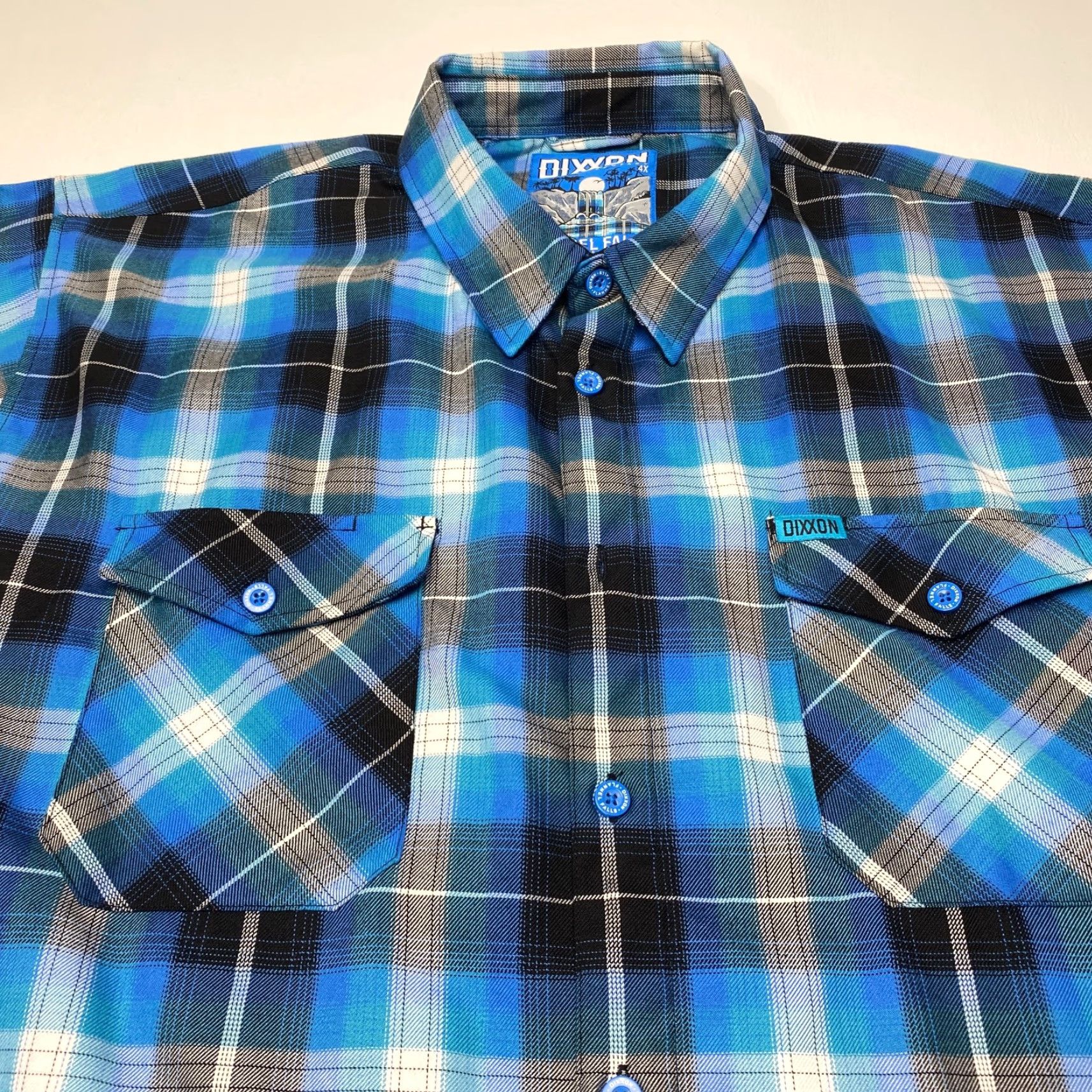 Vintage VINTAGE Dixxon Flannel Shirt Mens 4X Flannel Falls Blue Plaid Button Up Long Sleeve Size US XXL / EU 58 / 5 - 7 Thumbnail
