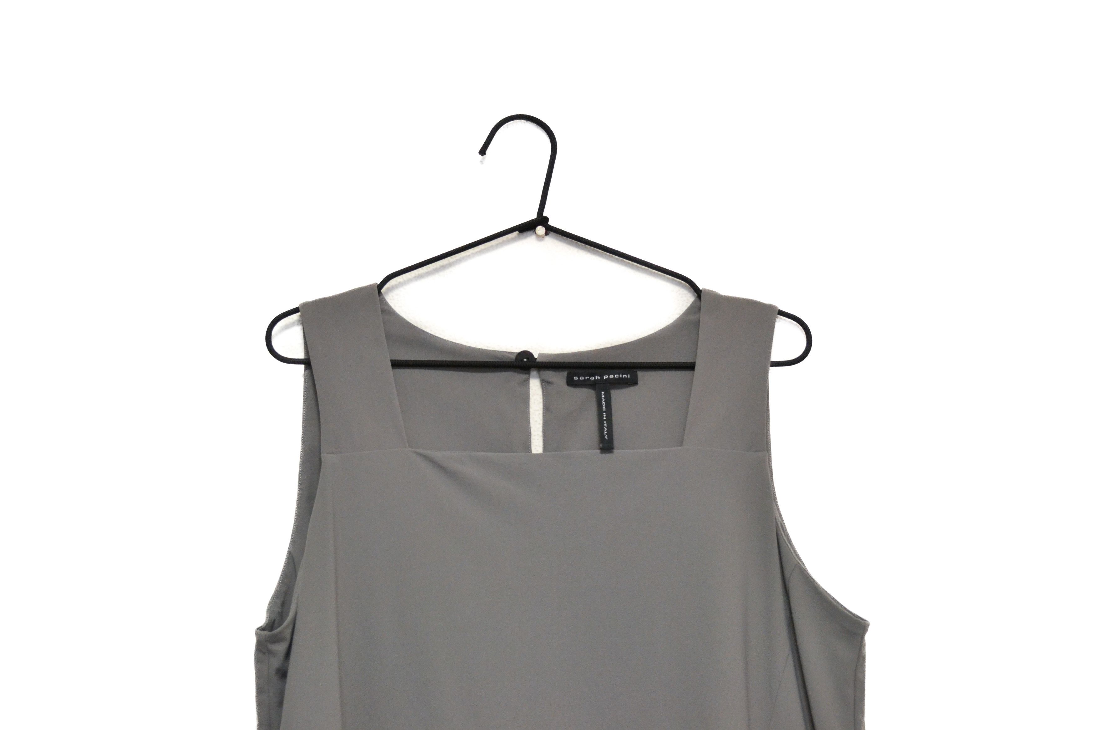 Sarah Pacini Sarah Pacini Y2K Gray One Pocket Sleeveless Dress Size L / US 10 / IT 46 - 2 Thumbnail