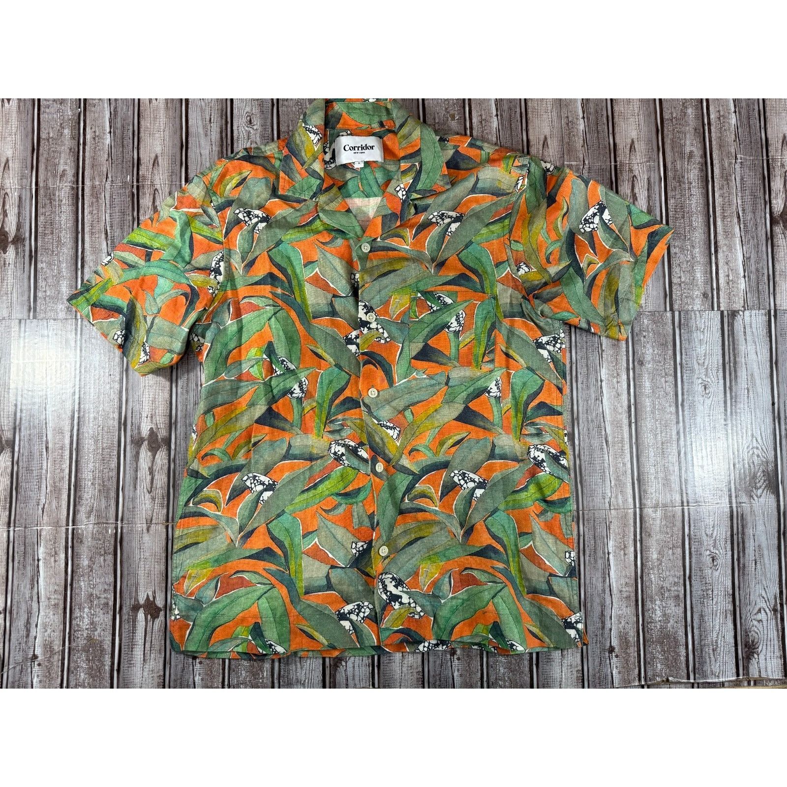 Corridor Corridor NYC linen blend graphic printed Dominica Summer Shi Size US S / EU 44-46 / 1 - 1 Thumbnail