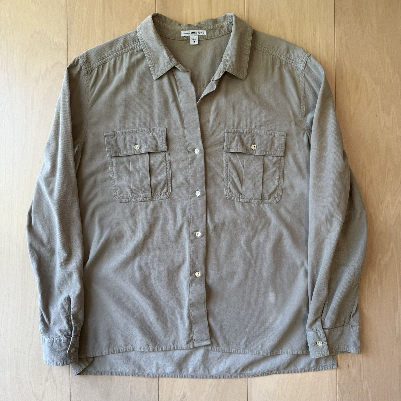 James Perse James Perse Corduory Shirt 4 Button Up Casual Minimalist Size S / US 4 / IT 40 - 2 Thumbnail