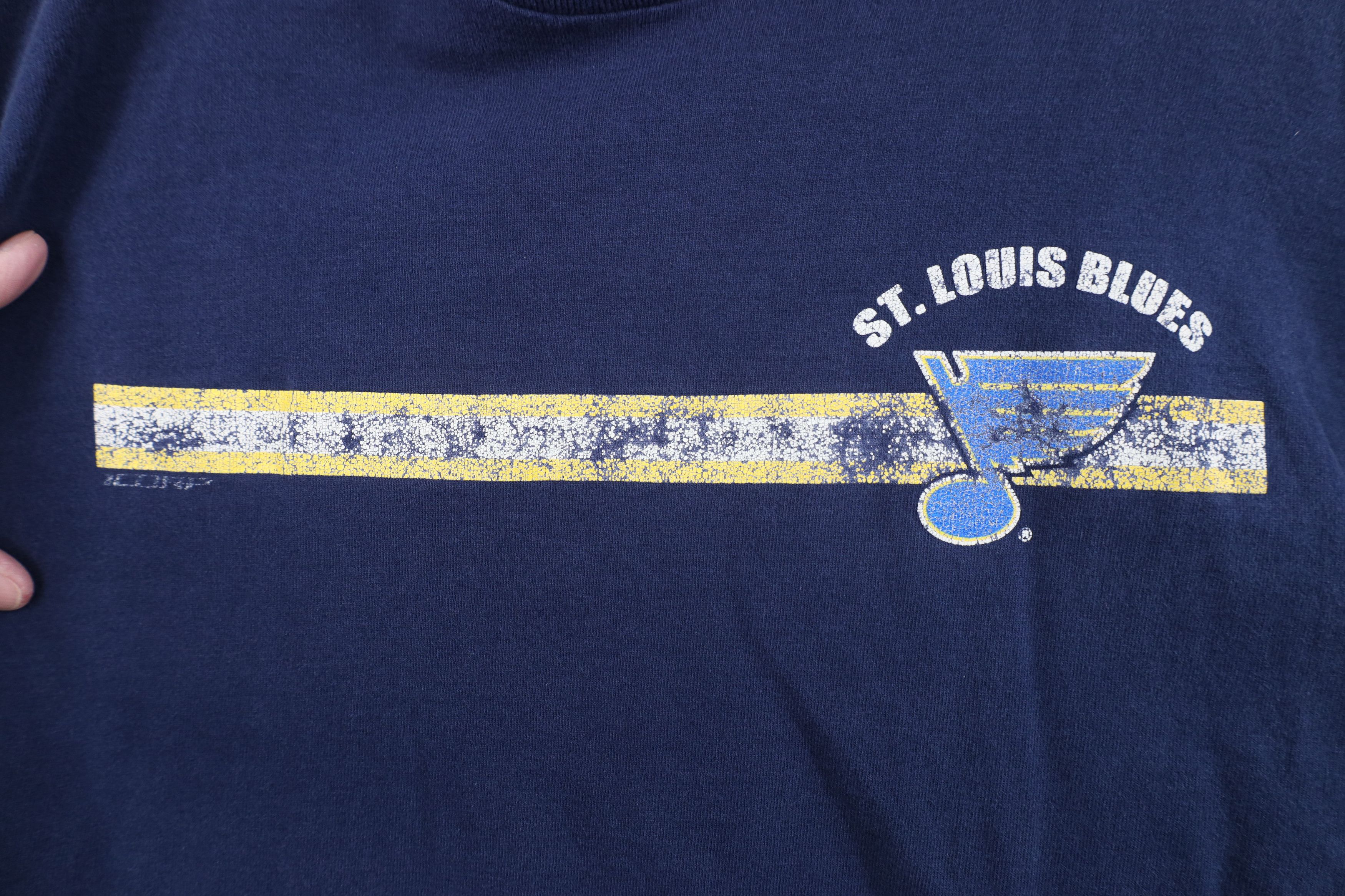 Vintage Vintage 90s St Louis Blues Hockey Long Sleeve T-Shirt Blue Size US L / EU 52-54 / 3 - 4 Thumbnail