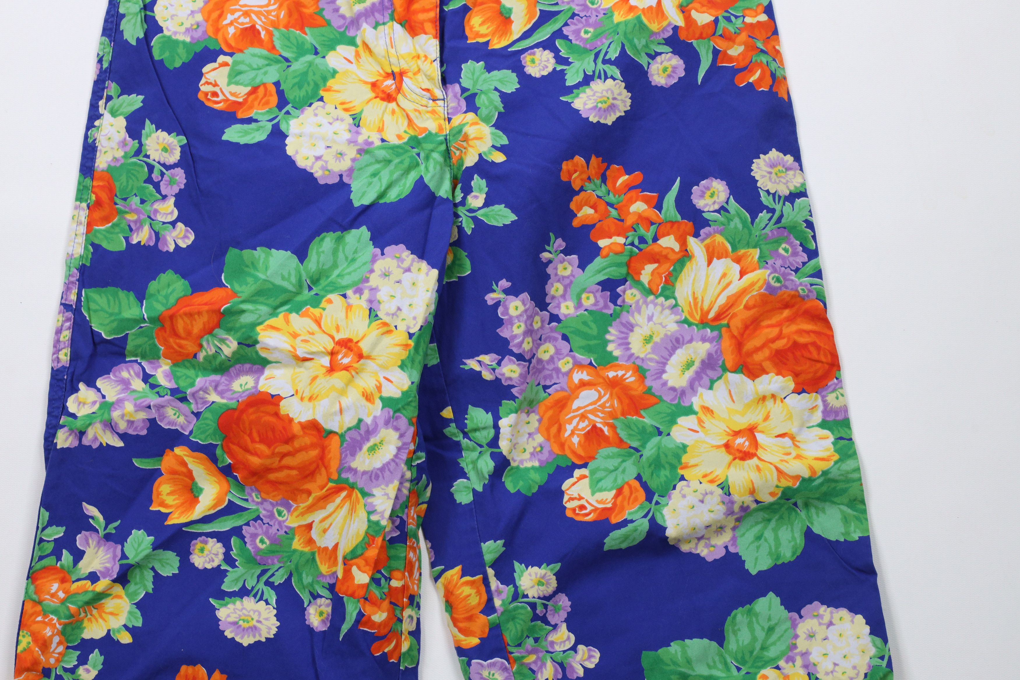 Ralph Lauren × Vintage Vintage 90s Ralph Lauren Flared Flower Capris Pants Cotton Size 30" / US 8 / IT 44 - 3 Thumbnail
