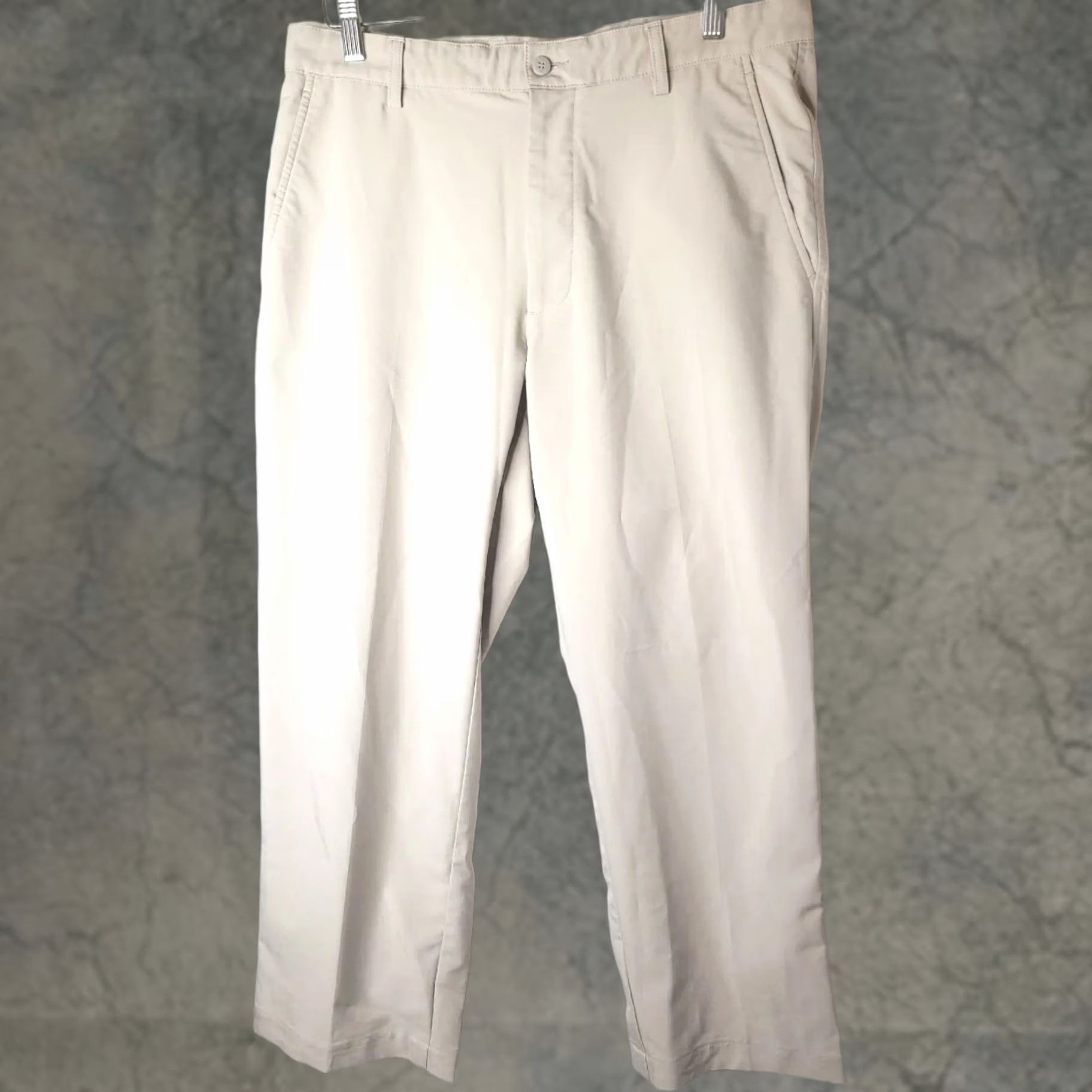 Footjoy FootJoy Pants Mens Golf Performance Athletic Beige Flat Front Stretch Sz 33x28.5* Regular Size Size US 33 - 1 Thumbnail