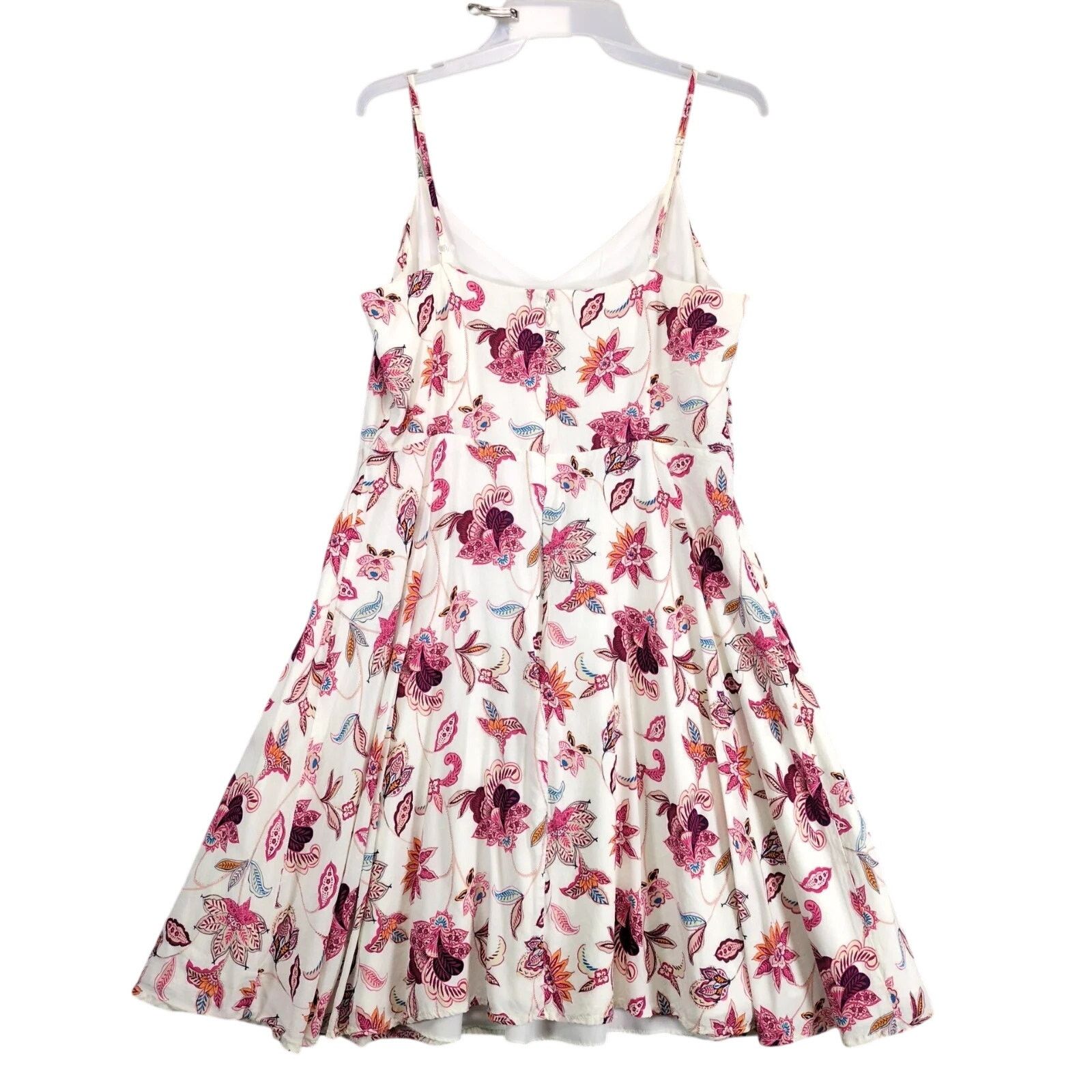 Loft Loft Spaghetti Strap Floral Sun Dress 6 A-Line V-Neck Flowy Size M / US 6-8 / IT 42-44 - 2 Thumbnail