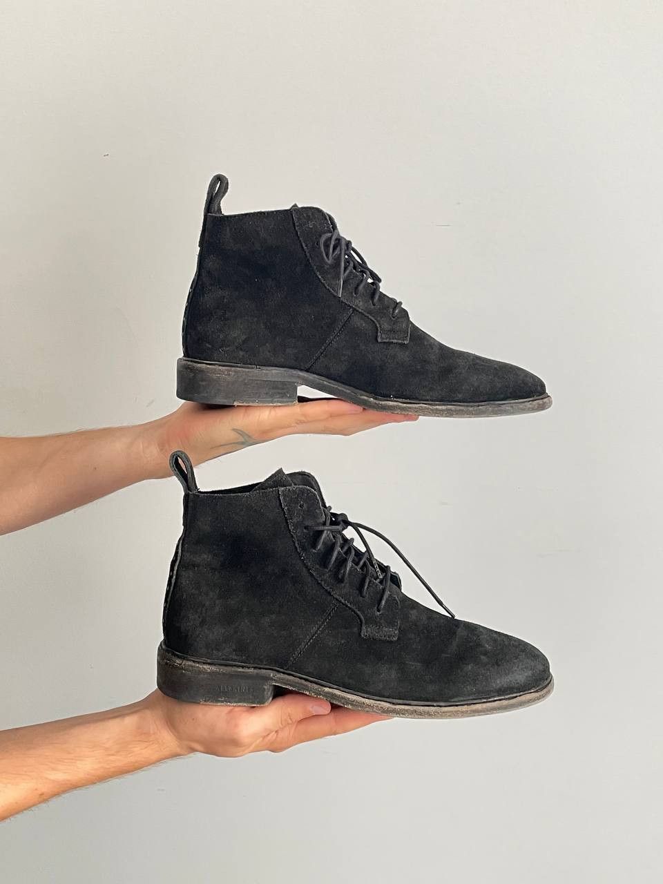 Allsaints AllSaints Trent Calf Suede Leather Metal Studs Ankle Boots Size US 9 / EU 42 - 1 Thumbnail