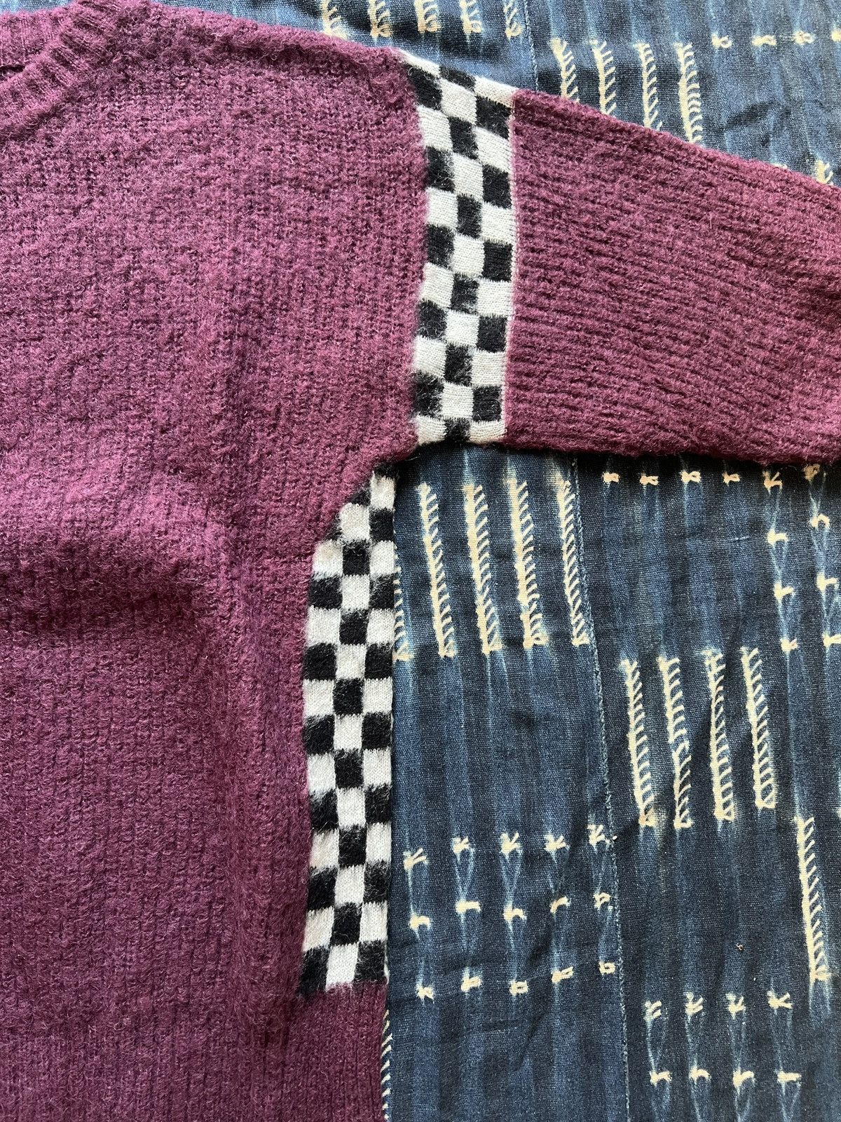 Japanese Brand Son of the Cheese Checkerboard Knitted Sweater Size US S / EU 44-46 / 1 - 6 Thumbnail