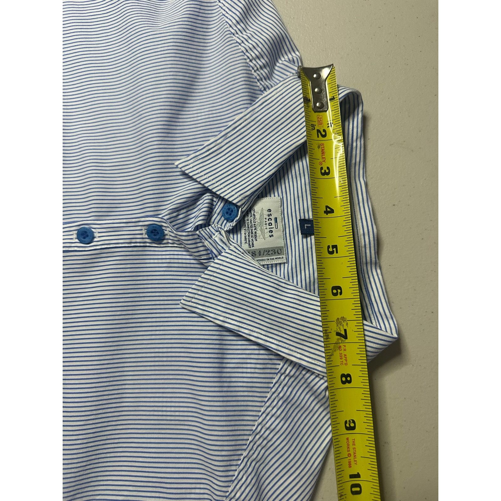 & Other Stories Escales Paris Men's L Blue Stripe Long Sleeve Shirt Nautical Size US L / EU 52-54 / 3 - 5 Thumbnail