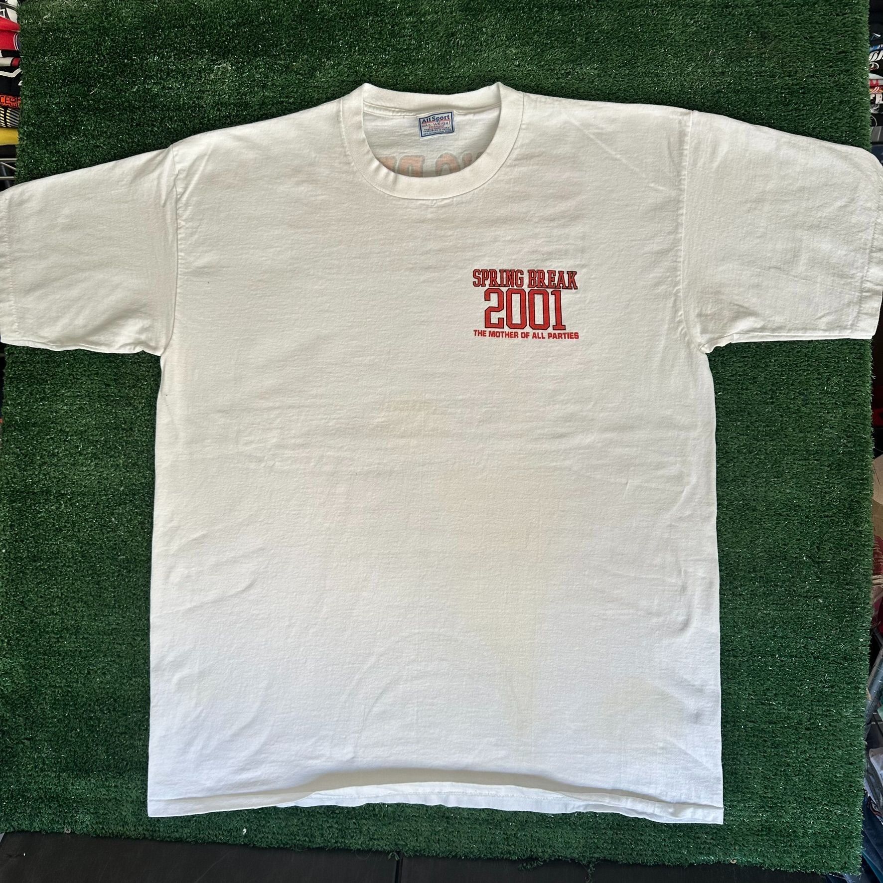All Sport Vintage 2001 Spring Break Rules T-Shirt Boxy Y2K Single Stit Size US XL / EU 56 / 4 - 4 Thumbnail