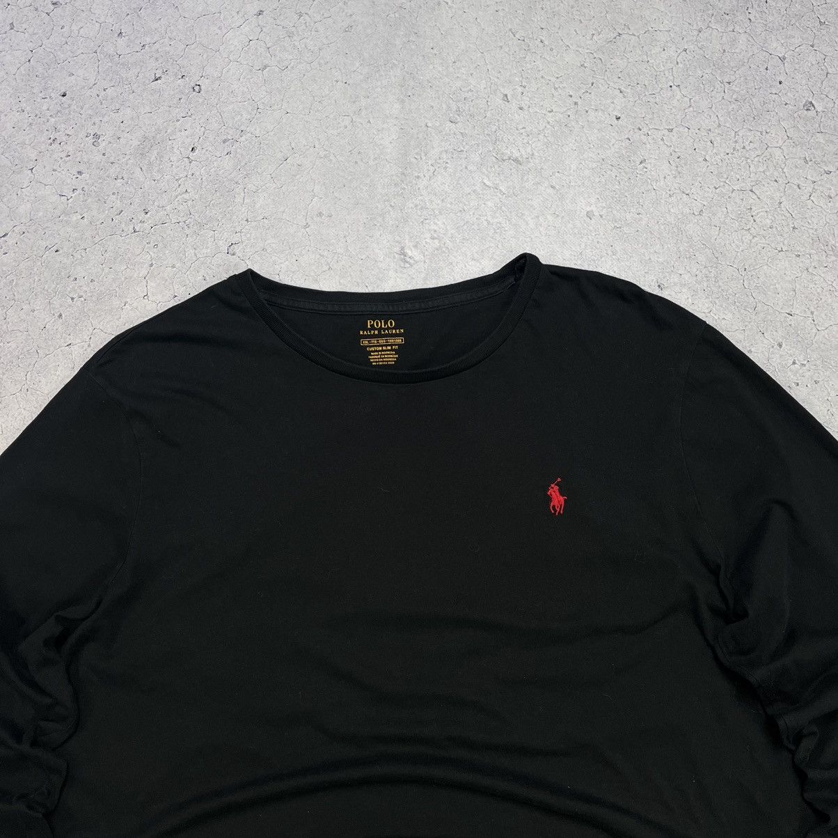 Polo Ralph Lauren × Vintage Polo Ralph Lauren Crew Neck Long Sleeve – Black Red Logo Size US XL / EU 56 / 4 - 2 Thumbnail